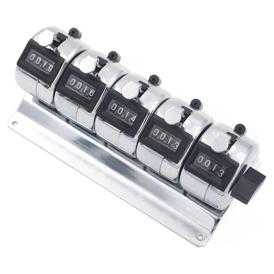 Contador de Clics GOGO de Escritorio - 5 Unidades, Metal Inoxidable