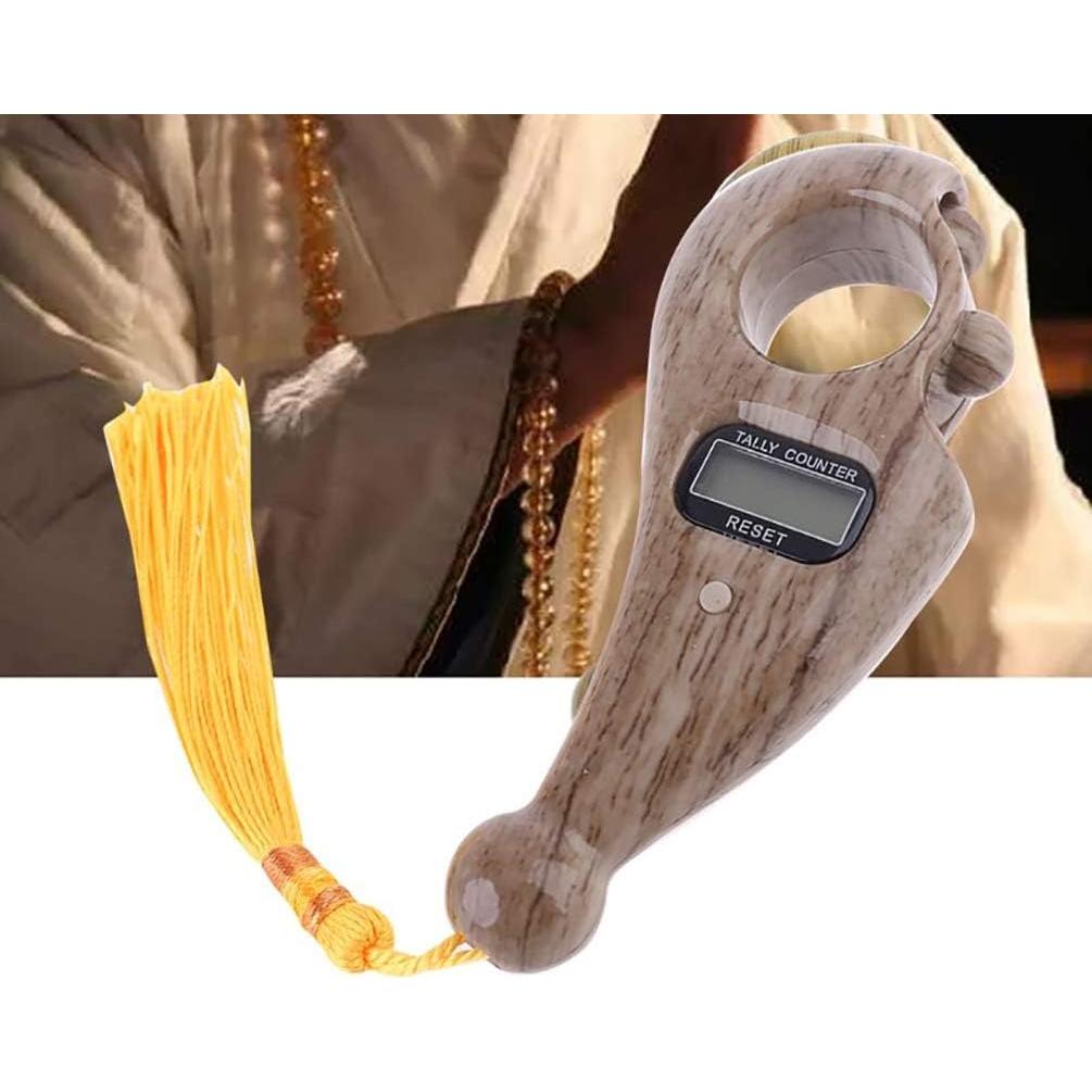 Contador Digital de Misbaha Genérico para Oración - Madera Clara