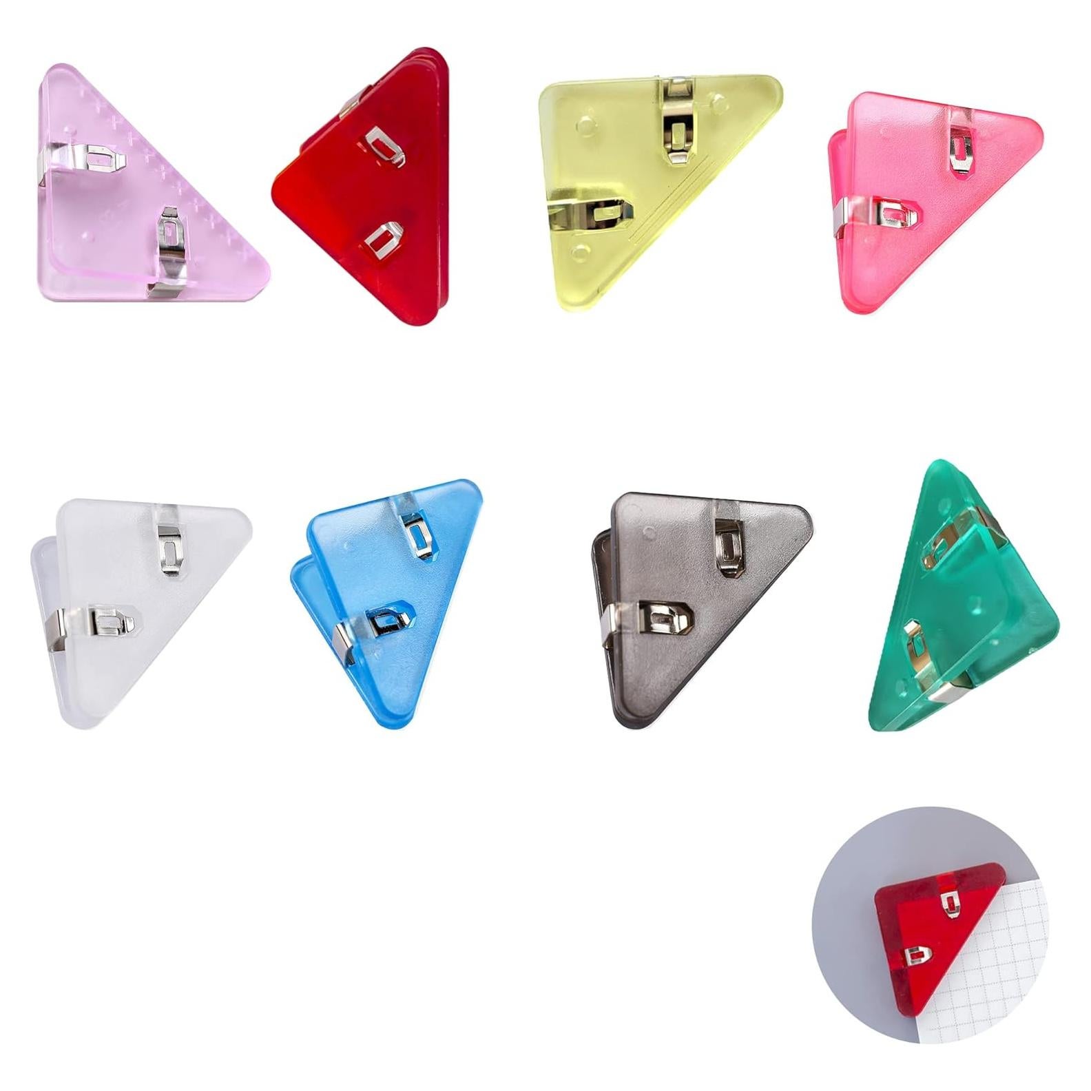 40 Clips de Papel de Esquina Triangular Wzttdm Multicolor
