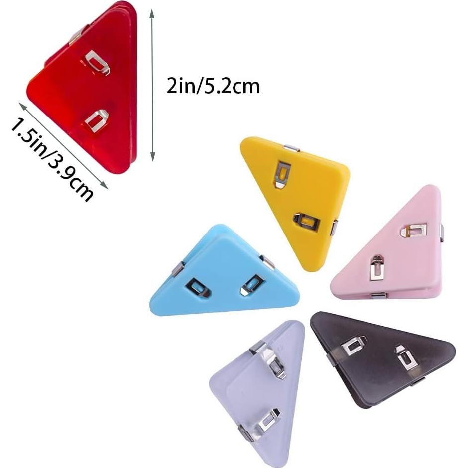 40 Clips de Papel de Esquina Triangular Wzttdm Multicolor