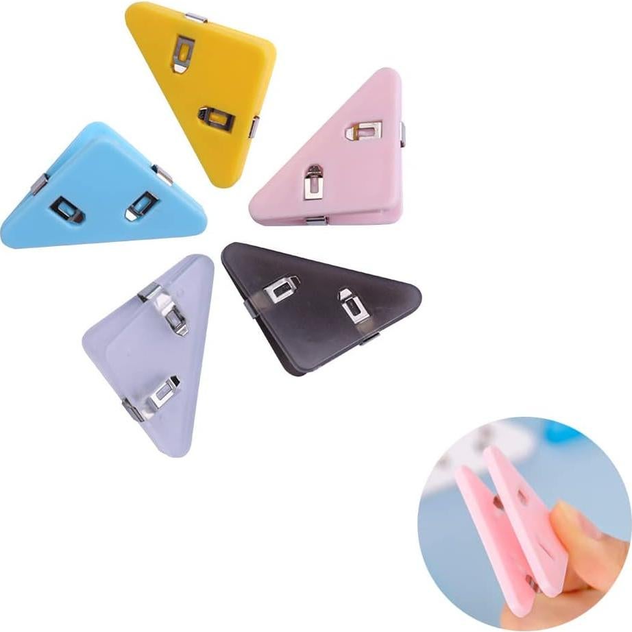 40 Clips de Papel de Esquina Triangular Wzttdm Multicolor