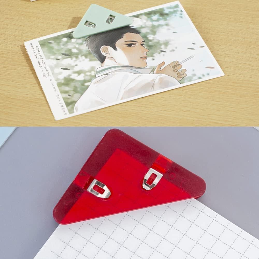 40 Clips de Papel de Esquina Triangular Wzttdm Multicolor