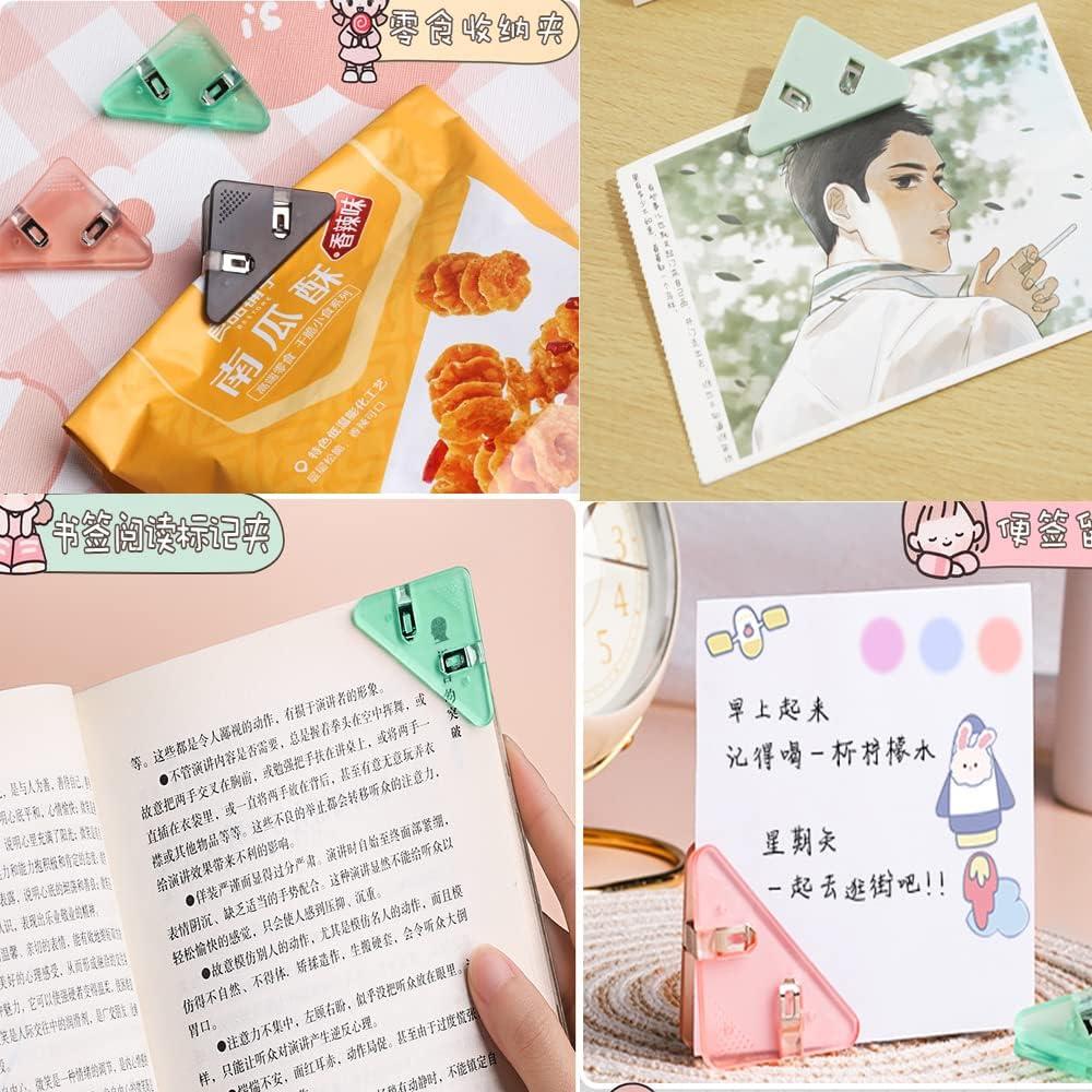 40 Clips de Papel de Esquina Triangular Wzttdm Multicolor