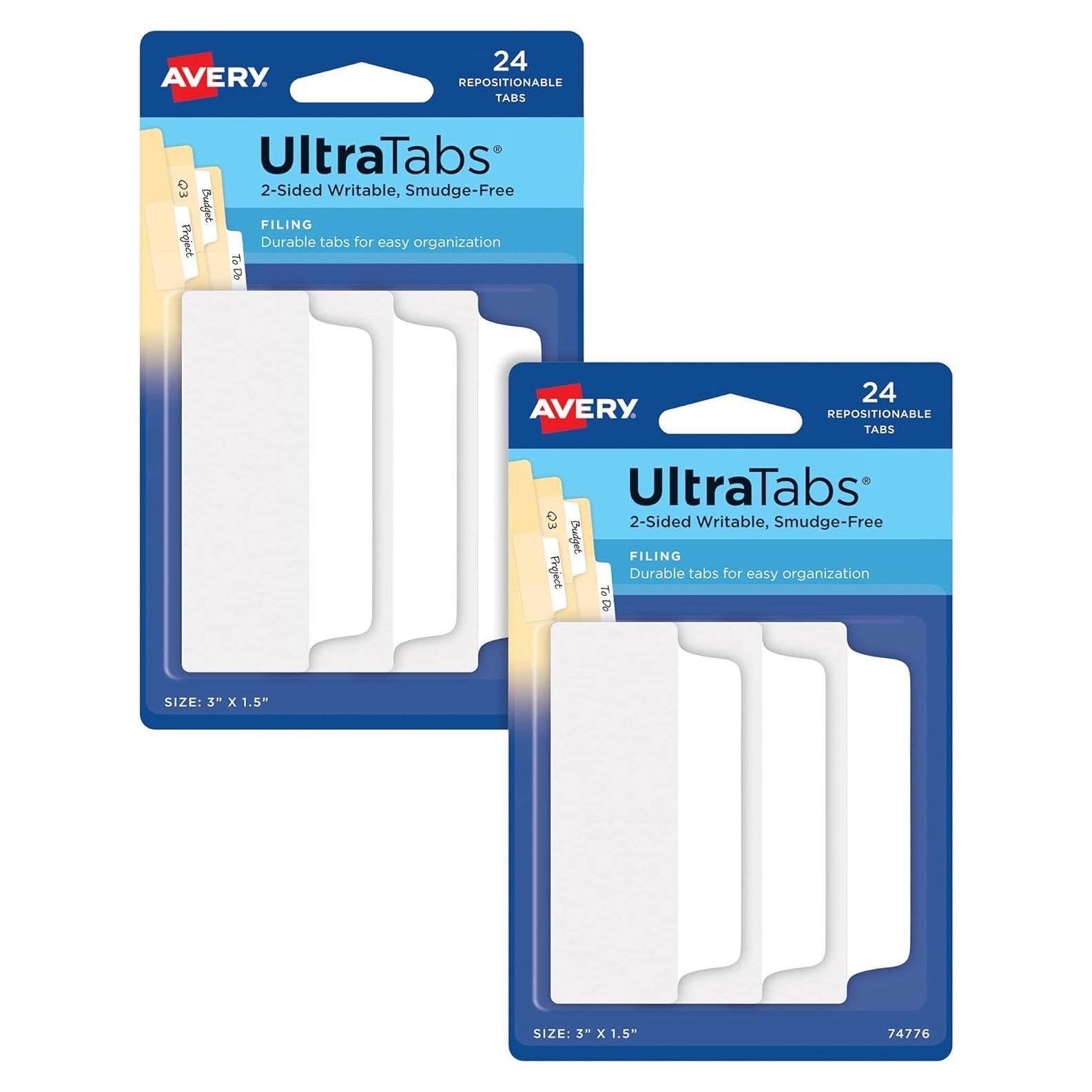 Pestañas Adhesivas Avery 34777 - 24 Unidades Blancas