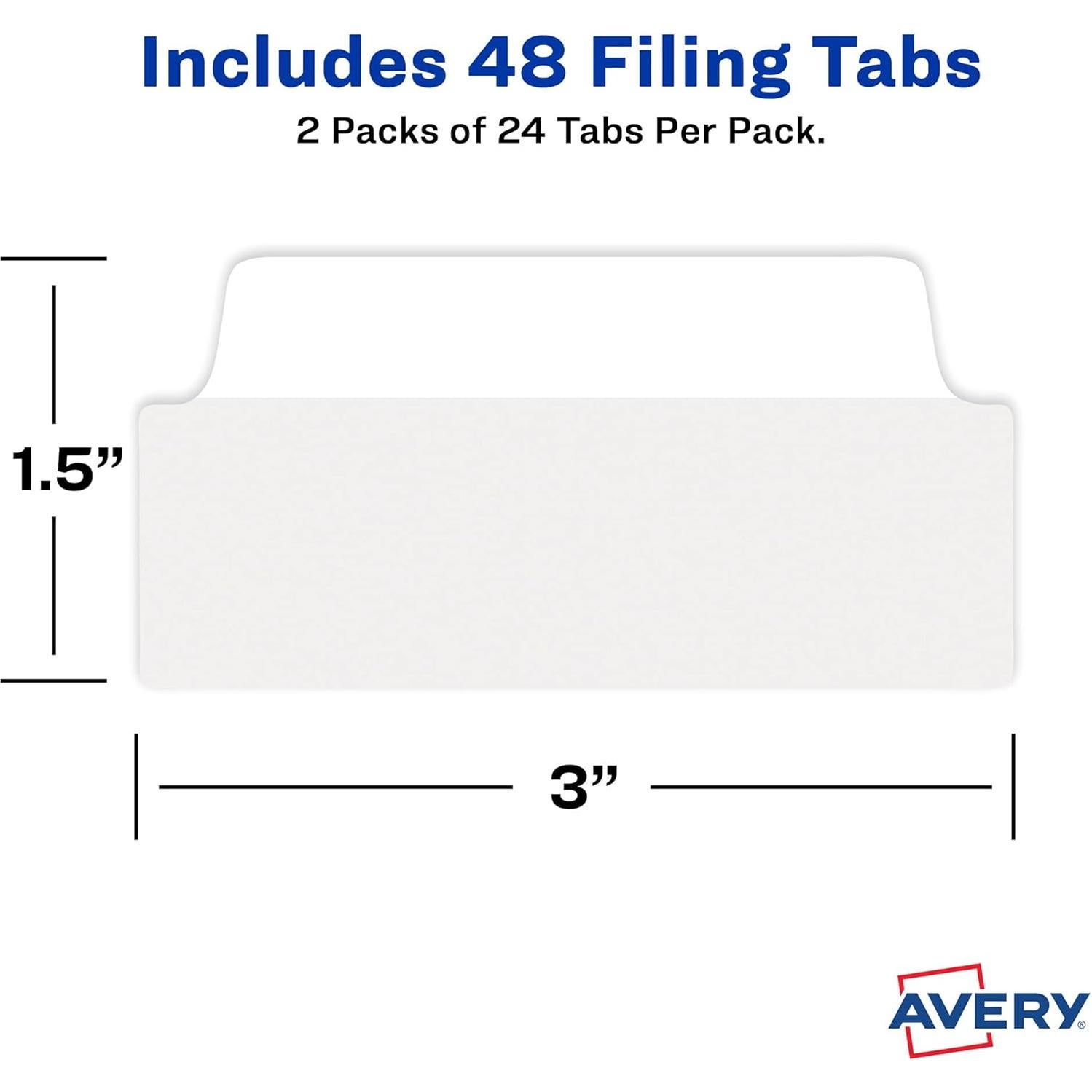 Pestañas Adhesivas Avery 34777 - 24 Unidades Blancas