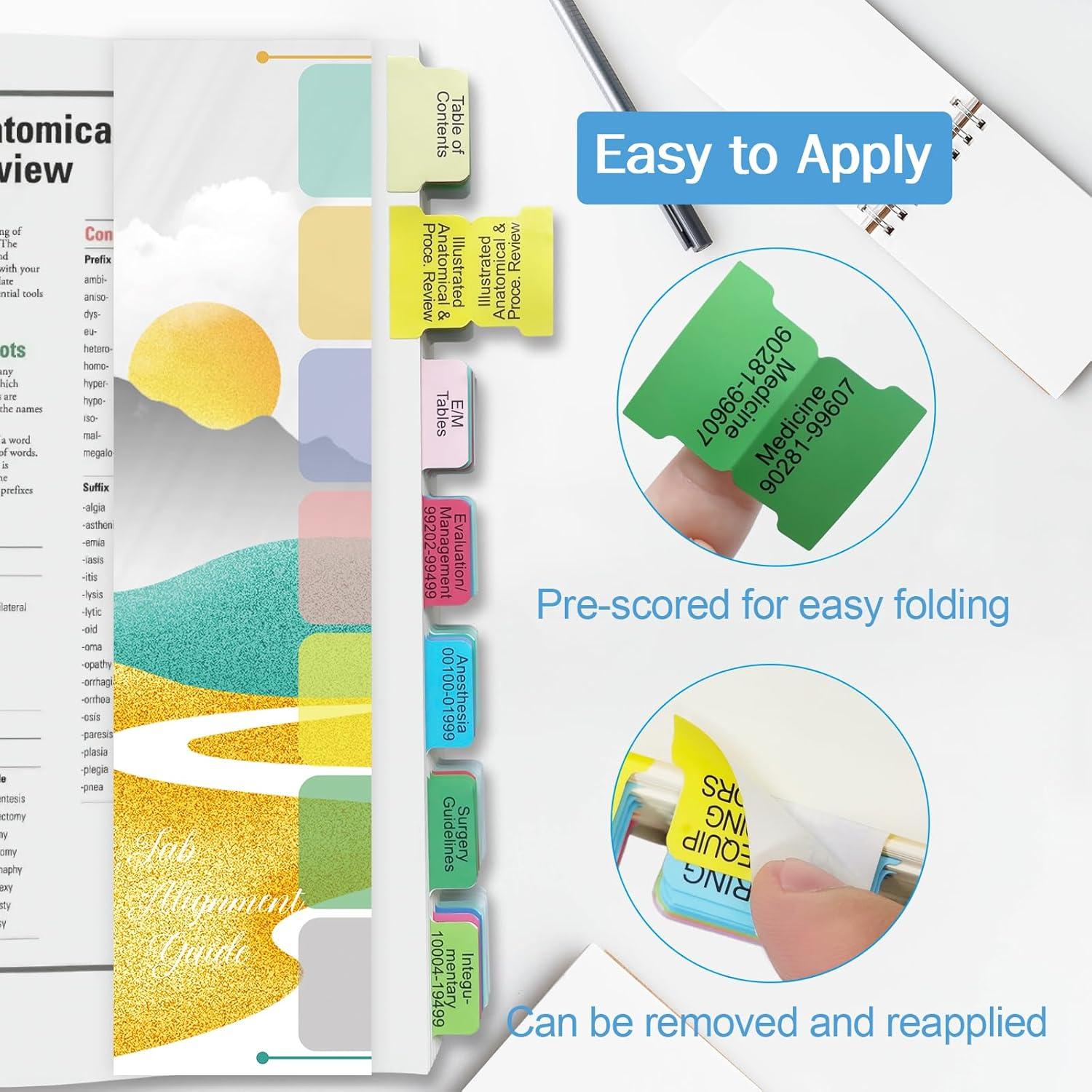 Pestañas de Índice Mejoradas Mevisky CPT 2024, 96 Pestañas