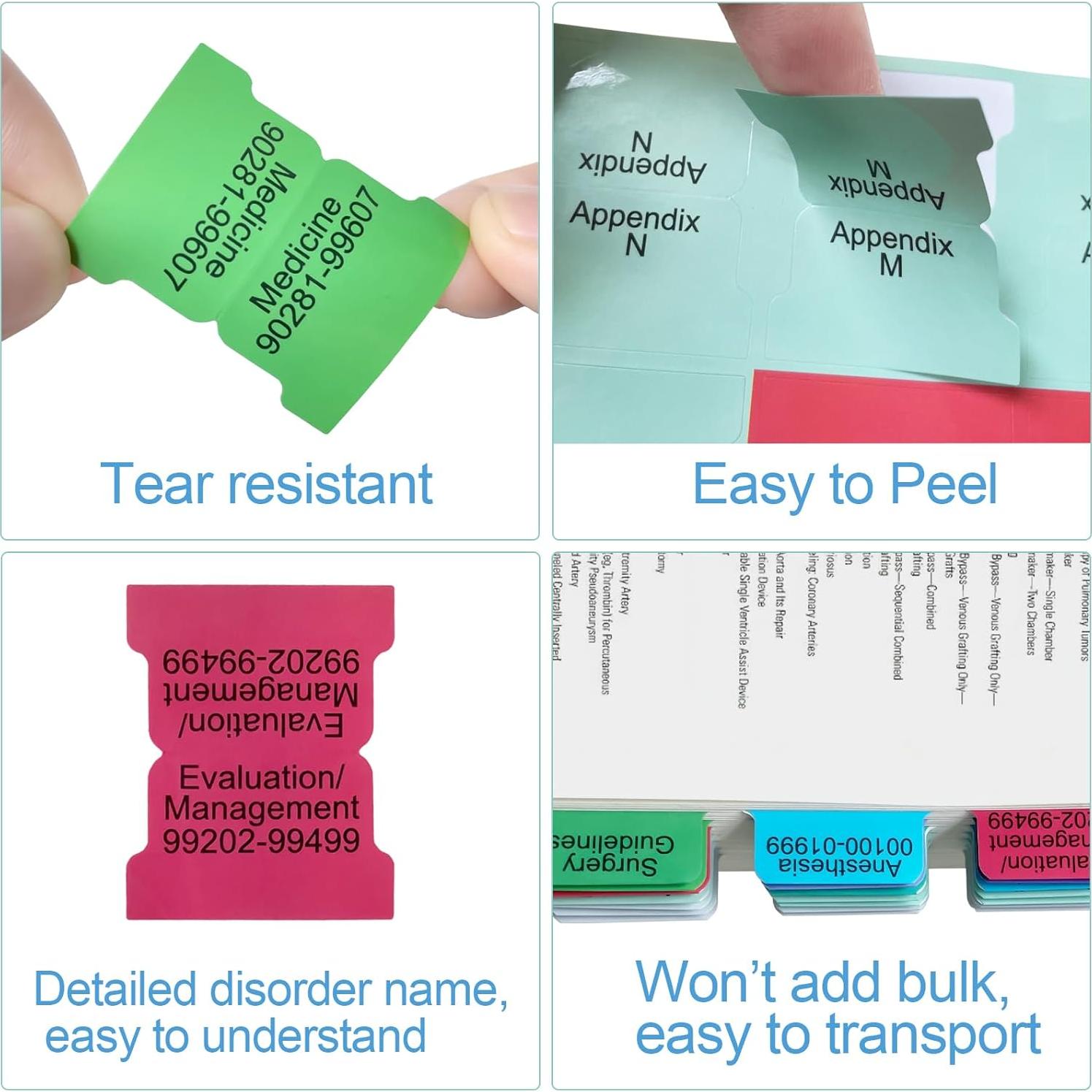 Pestañas de Índice Mejoradas Mevisky CPT 2024, 96 Pestañas