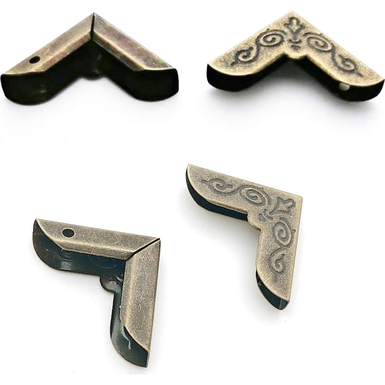 150PCS Protectores de Esquinas de Metal HanyHere - 50 Dorados, 50 Plateados, 50 Bronce