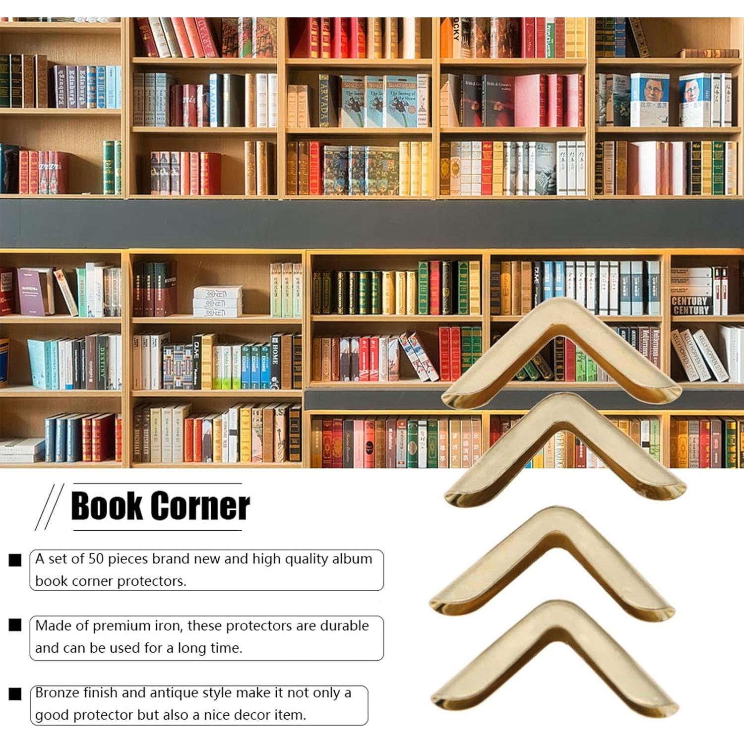 Protectores de esquinas dorados Haosie, 50 piezas de hierro