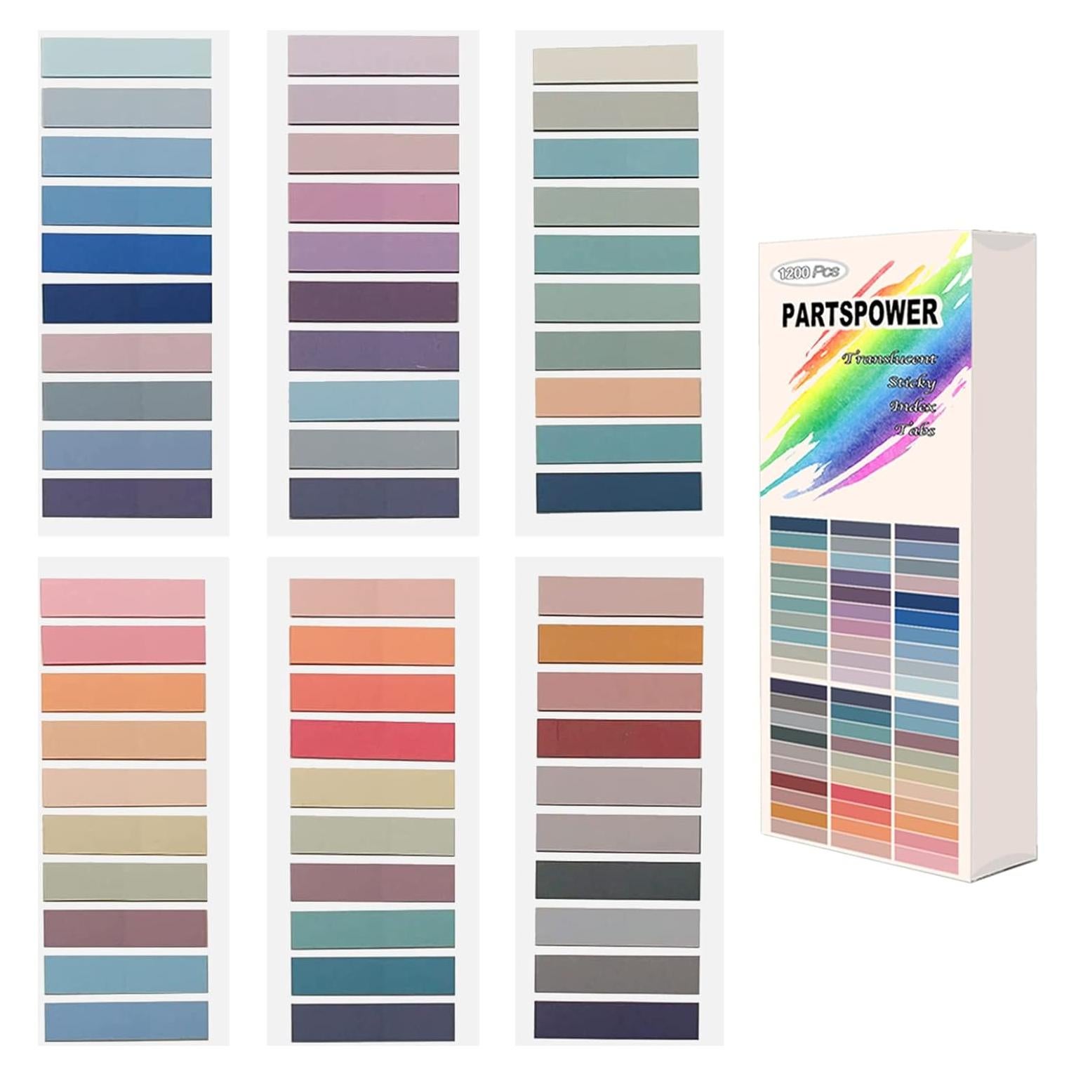 Pestañas Adhesivas Translúcidas PARTSPOWER 1200 Hojas 1.12x4.42cm