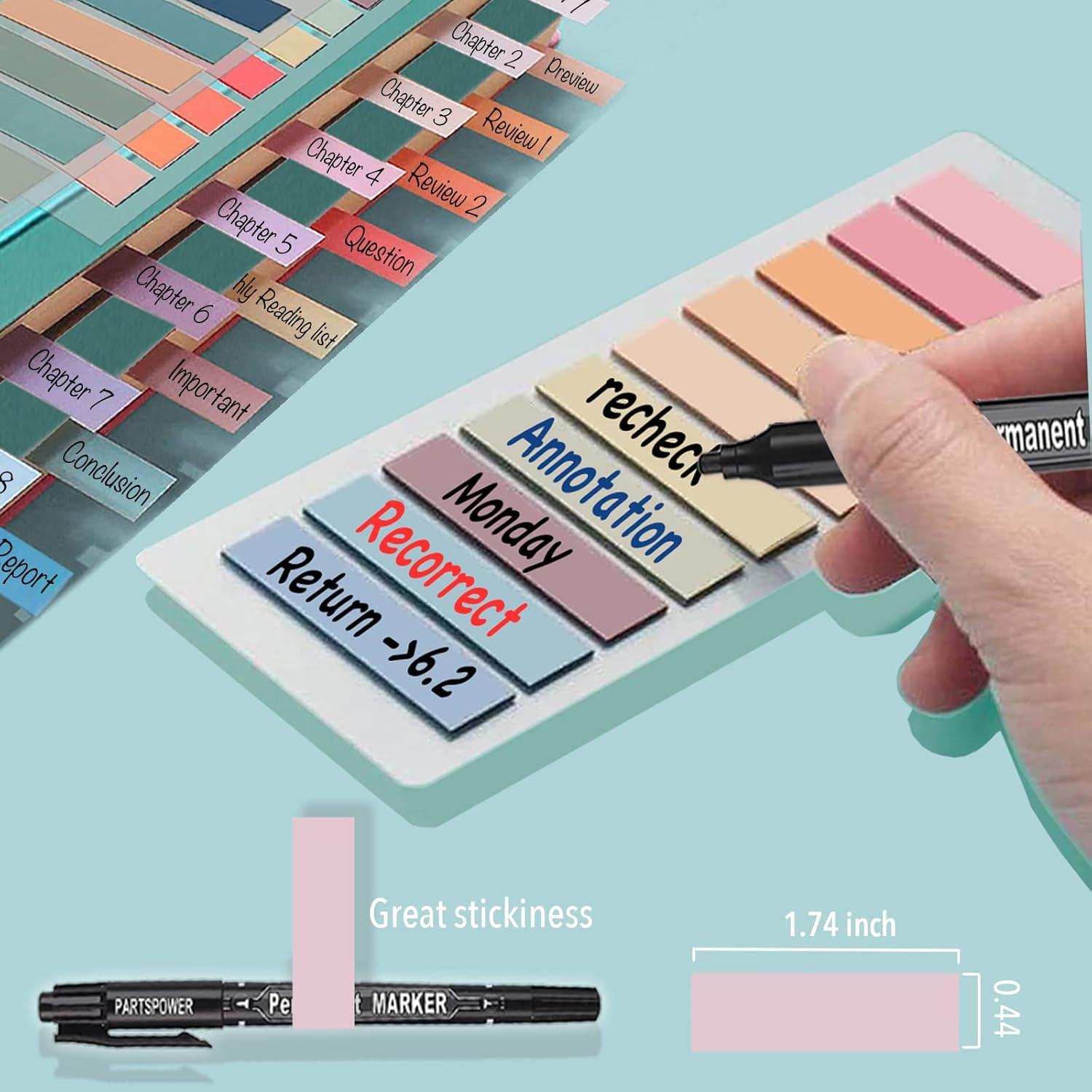 Pestañas Adhesivas Translúcidas PARTSPOWER 1200 Hojas 1.12x4.42cm