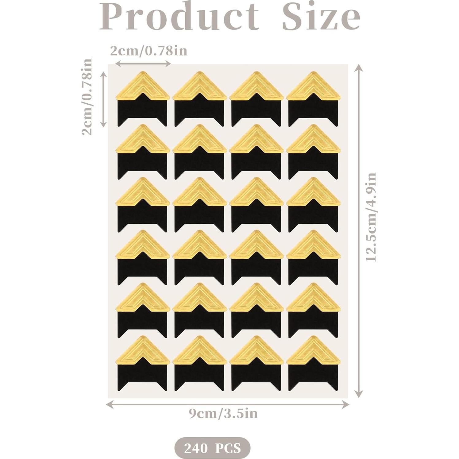 240 Esquinas de Foto Autoadhesivas Doradas Abeillo 2x2cm