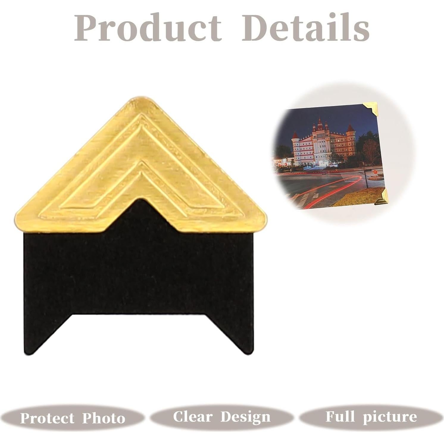 240 Esquinas de Foto Autoadhesivas Doradas Abeillo 2x2cm