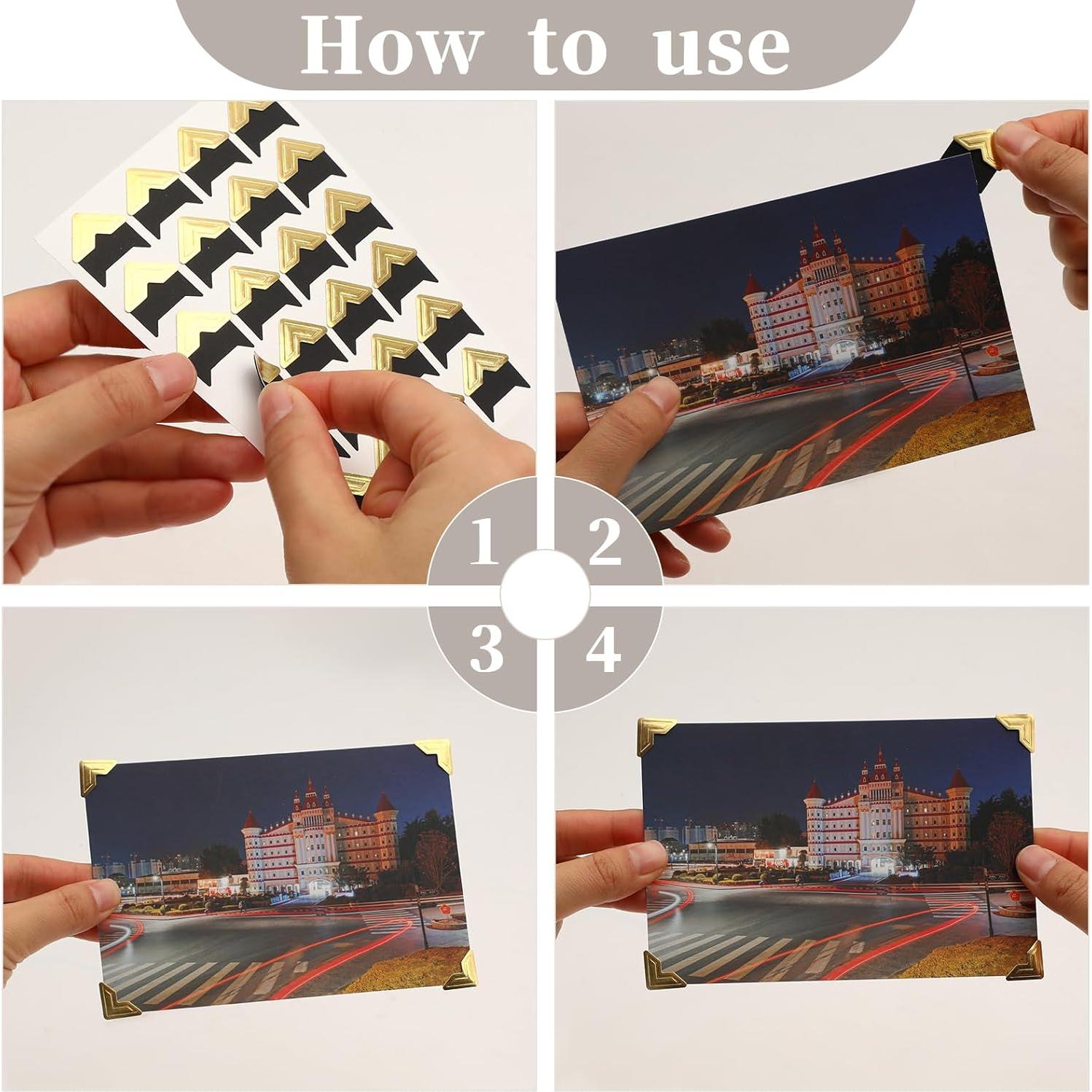 240 Esquinas de Foto Autoadhesivas Doradas Abeillo 2x2cm