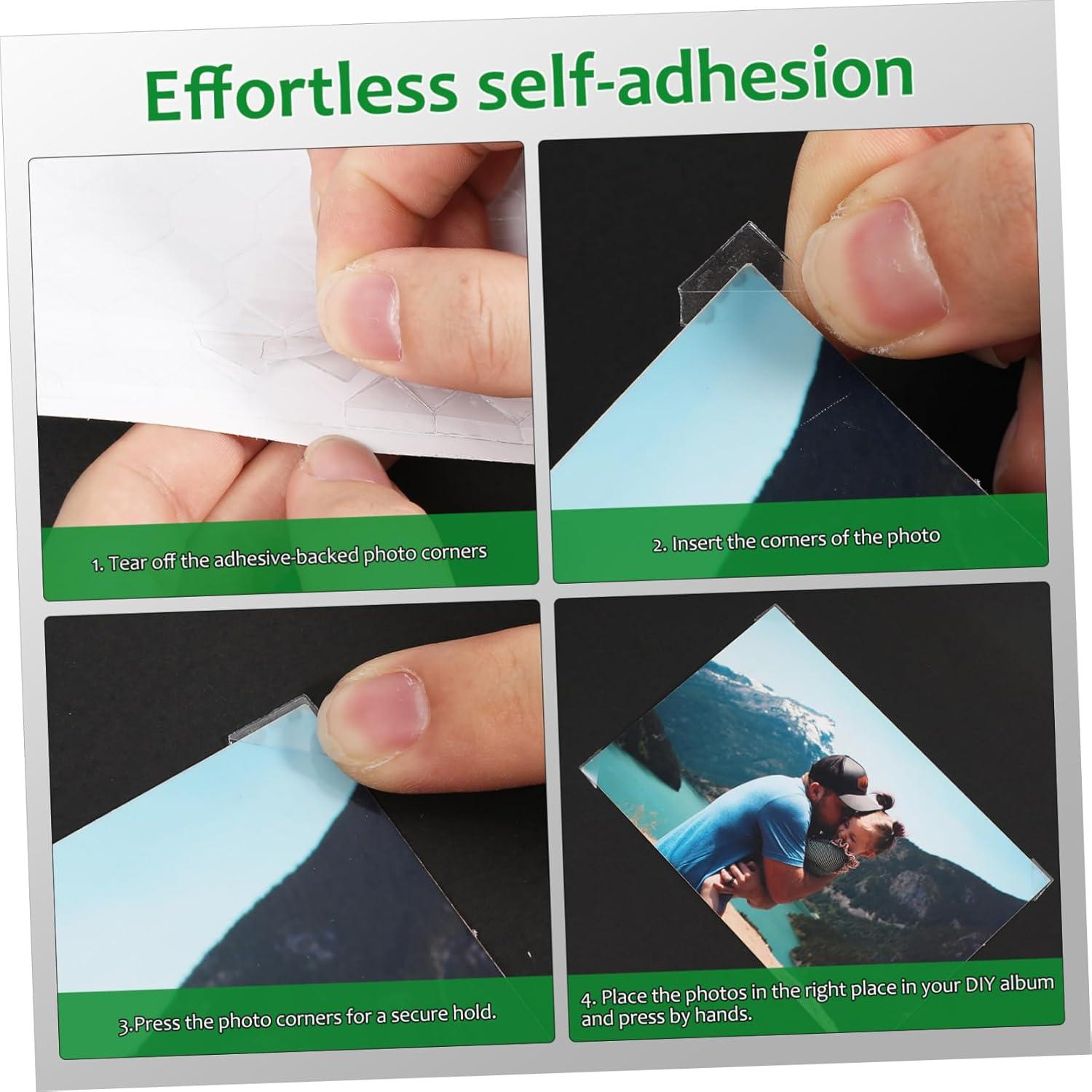 Esquinas Adhesivas para Fotos NUOBESTY 20 Hojas Transparentes