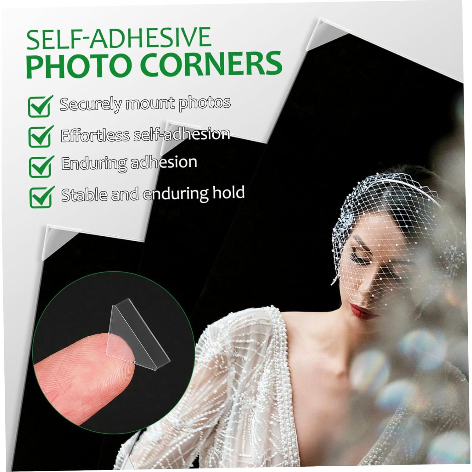 Esquinas Adhesivas para Fotos NUOBESTY 20 Hojas Transparentes