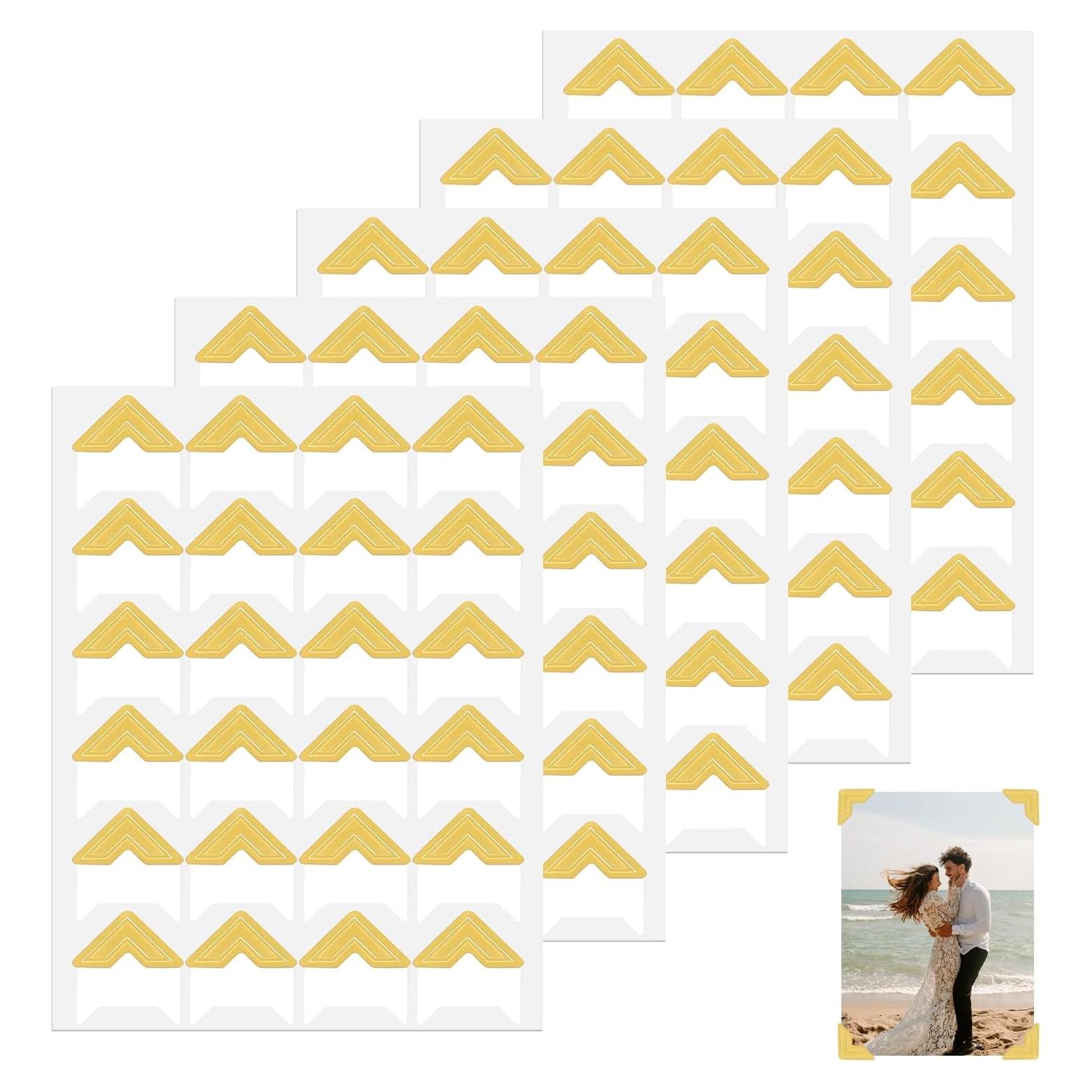 120 Esquinas de Foto Doradas Autoadhesivas Abeillo 2x2cm