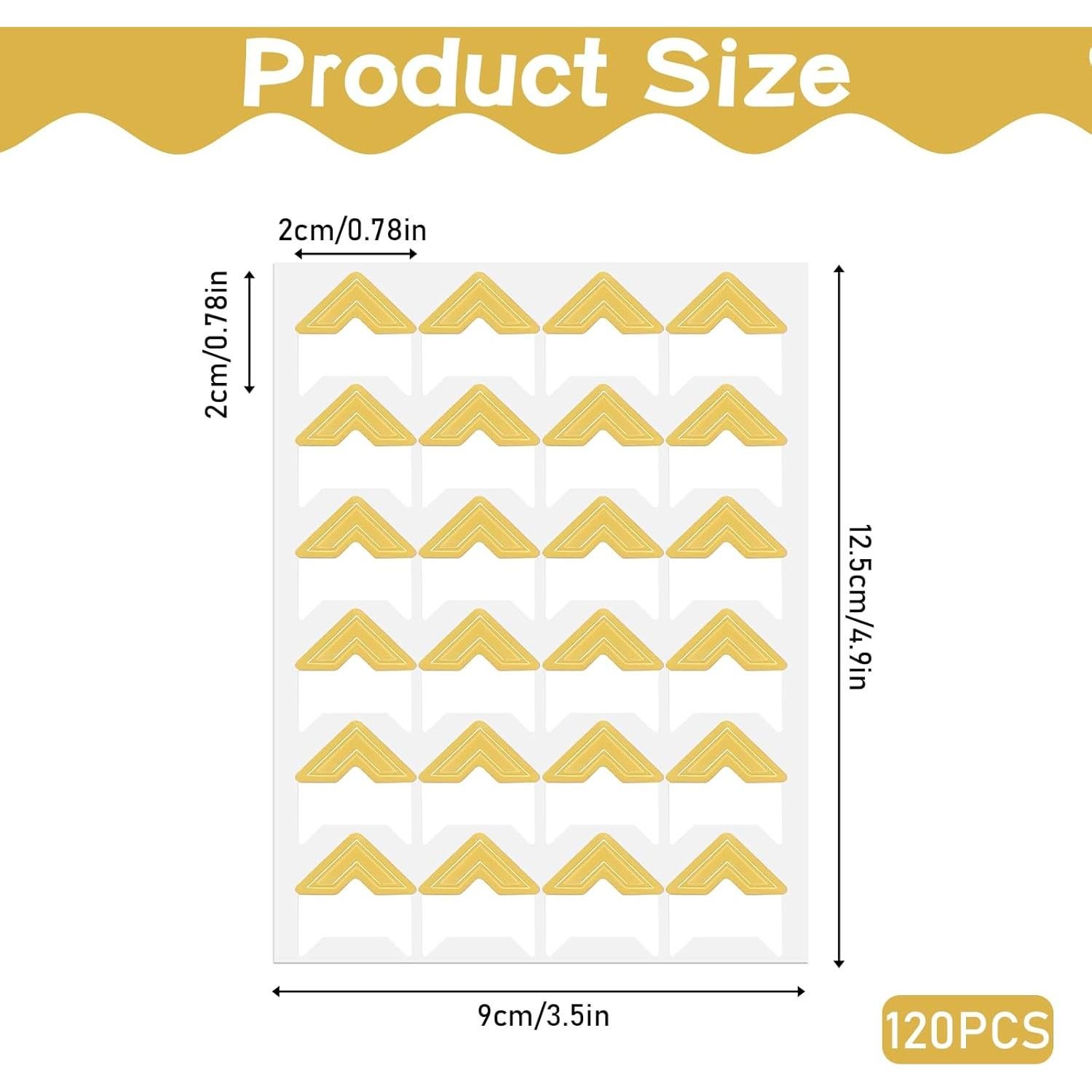 120 Esquinas de Foto Doradas Autoadhesivas Abeillo 2x2cm
