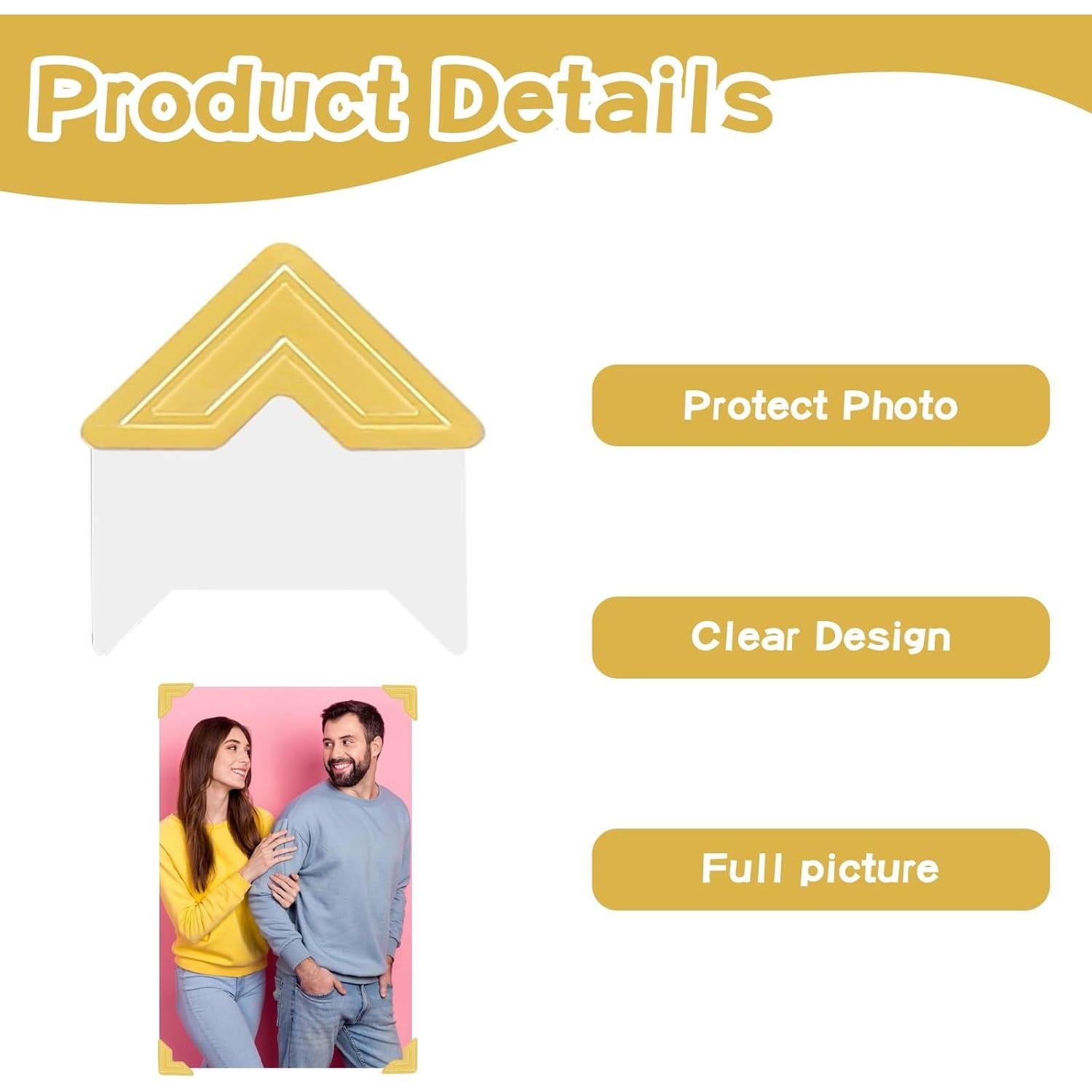 120 Esquinas de Foto Doradas Autoadhesivas Abeillo 2x2cm