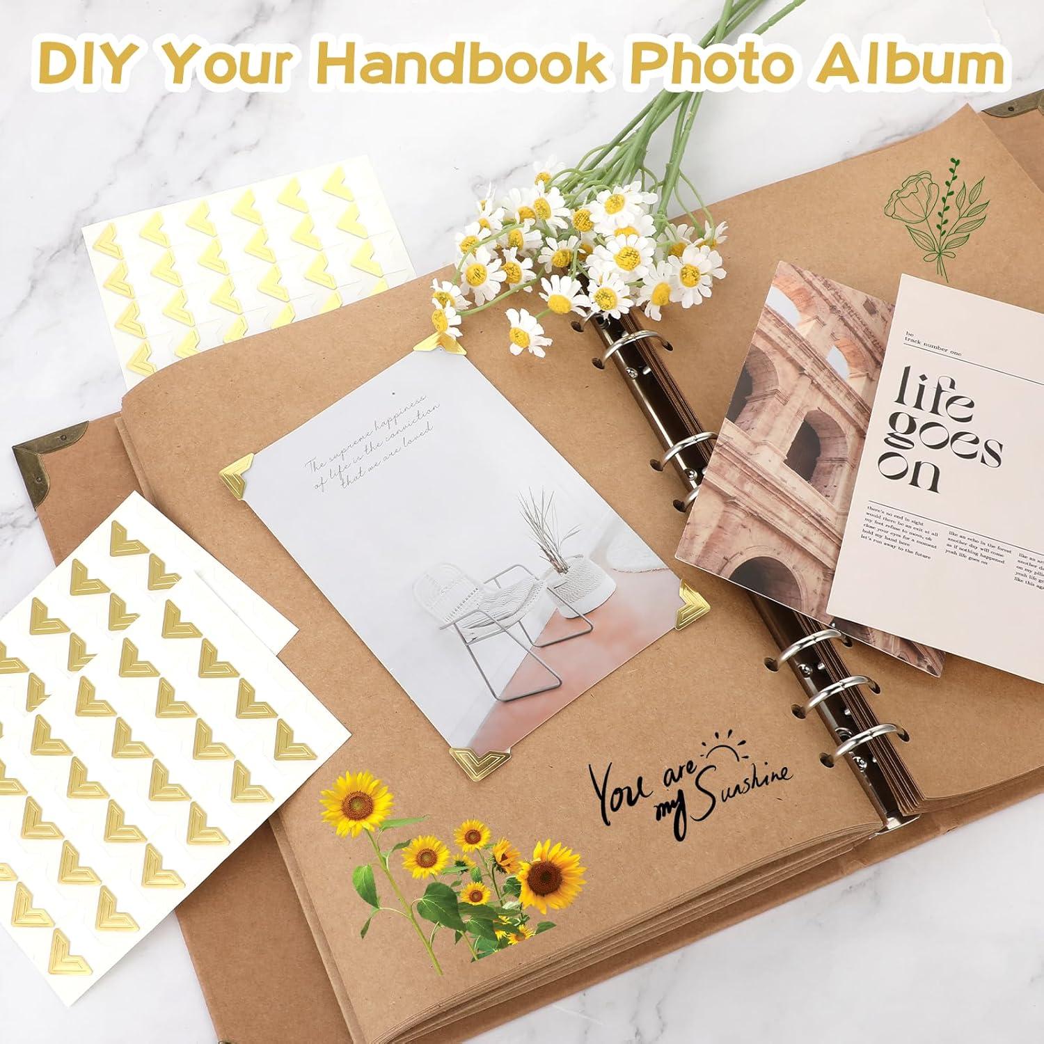 120 Esquinas de Foto Doradas Autoadhesivas Abeillo 2x2cm