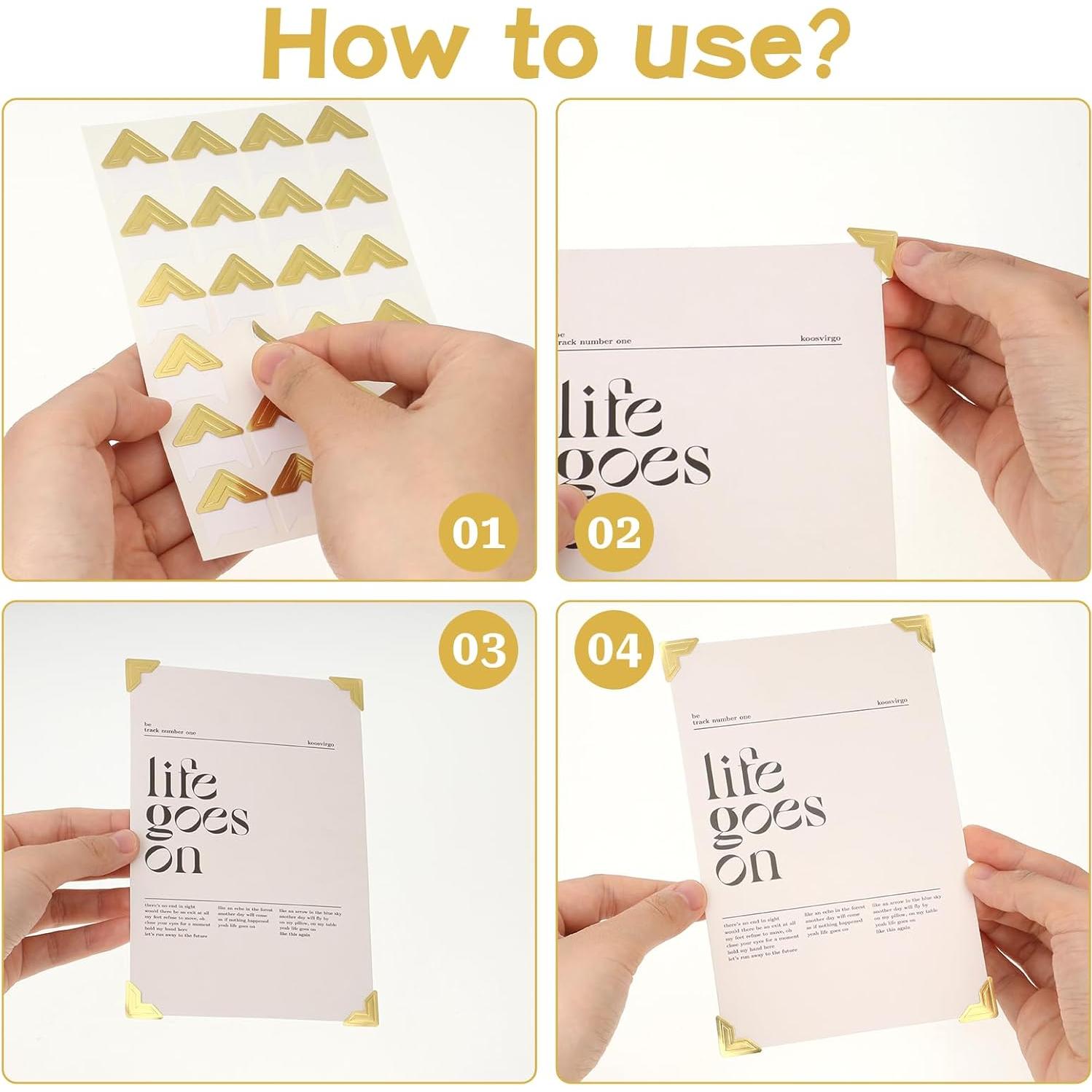 120 Esquinas de Foto Doradas Autoadhesivas Abeillo 2x2cm