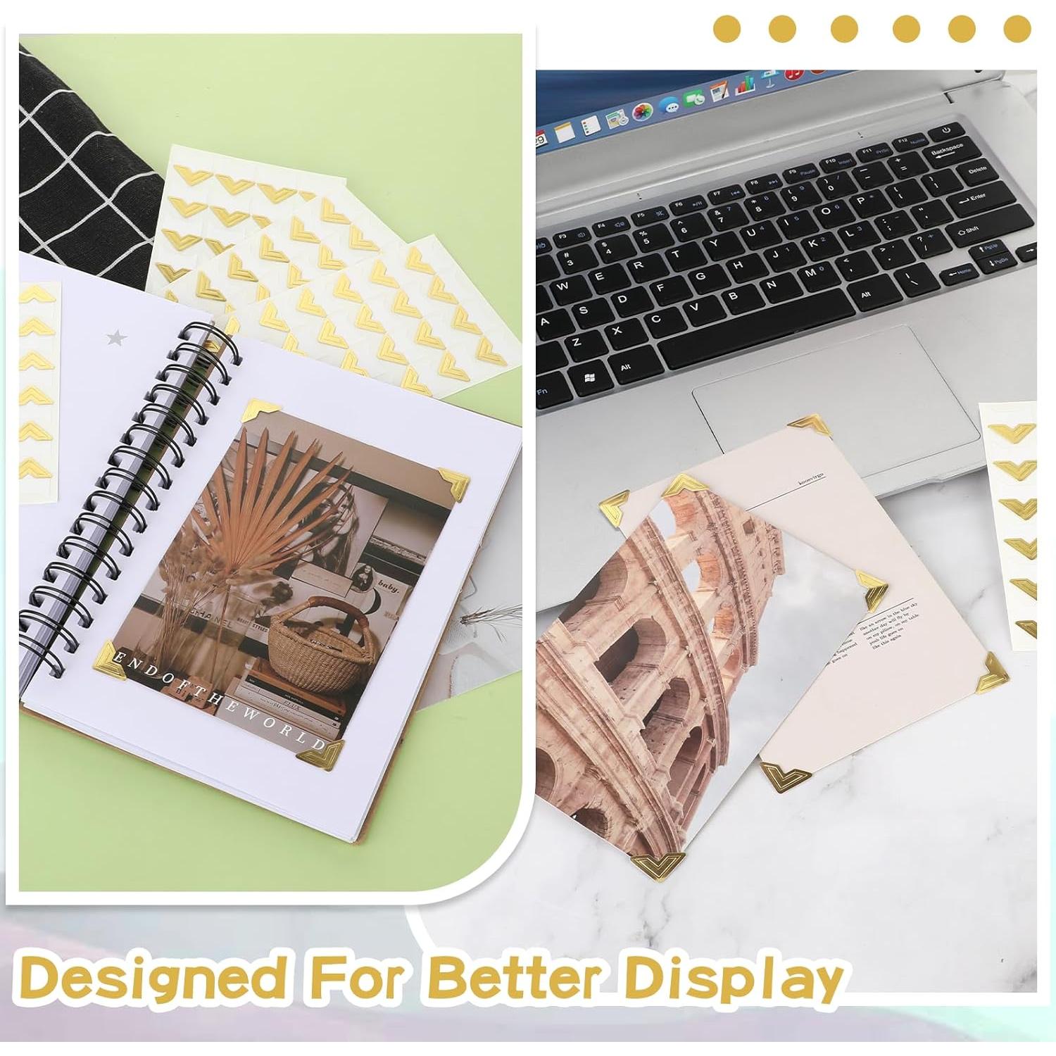 120 Esquinas de Foto Doradas Autoadhesivas Abeillo 2x2cm