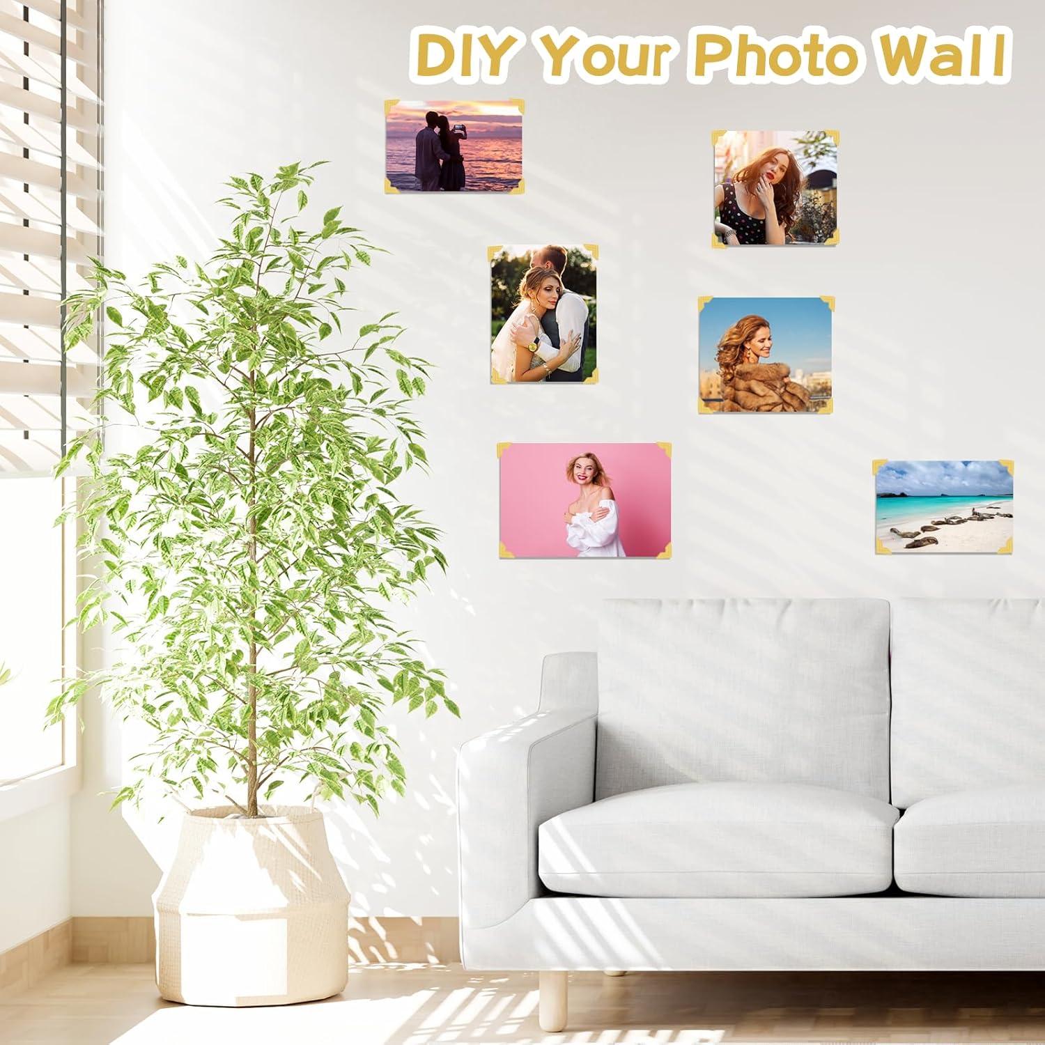 120 Esquinas de Foto Doradas Autoadhesivas Abeillo 2x2cm