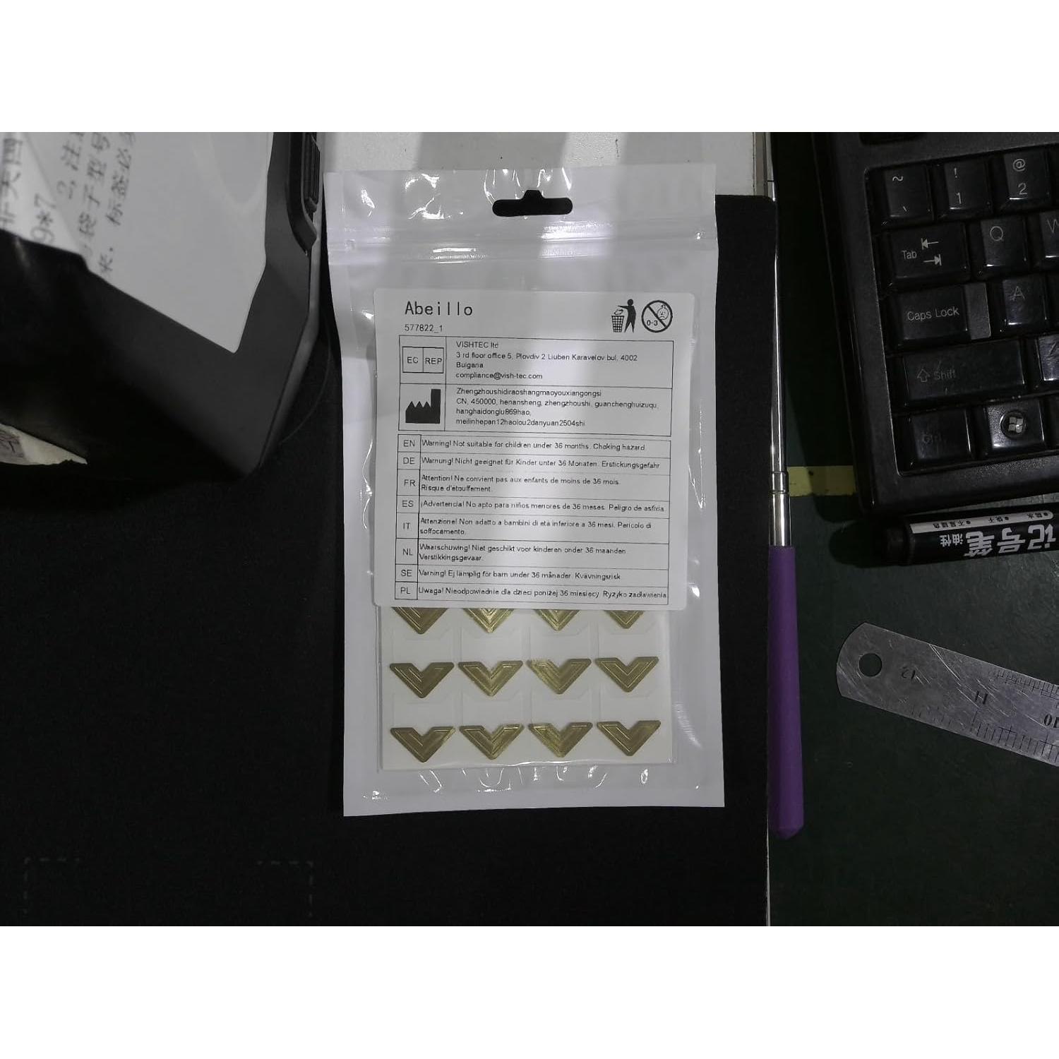 120 Esquinas de Foto Doradas Autoadhesivas Abeillo 2x2cm