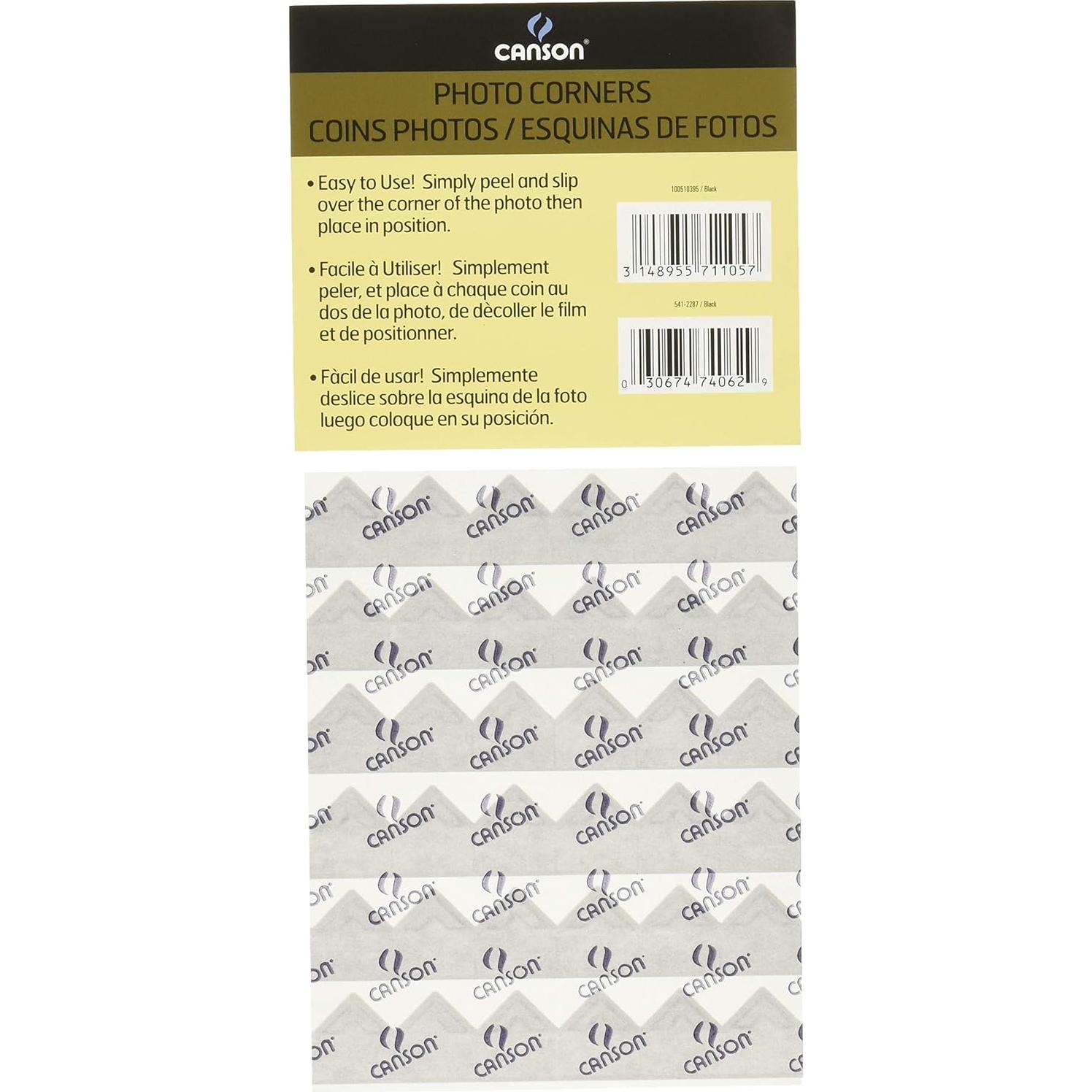 Esquinas de Foto Autoadhesivas Canson Negras 252 Unidades