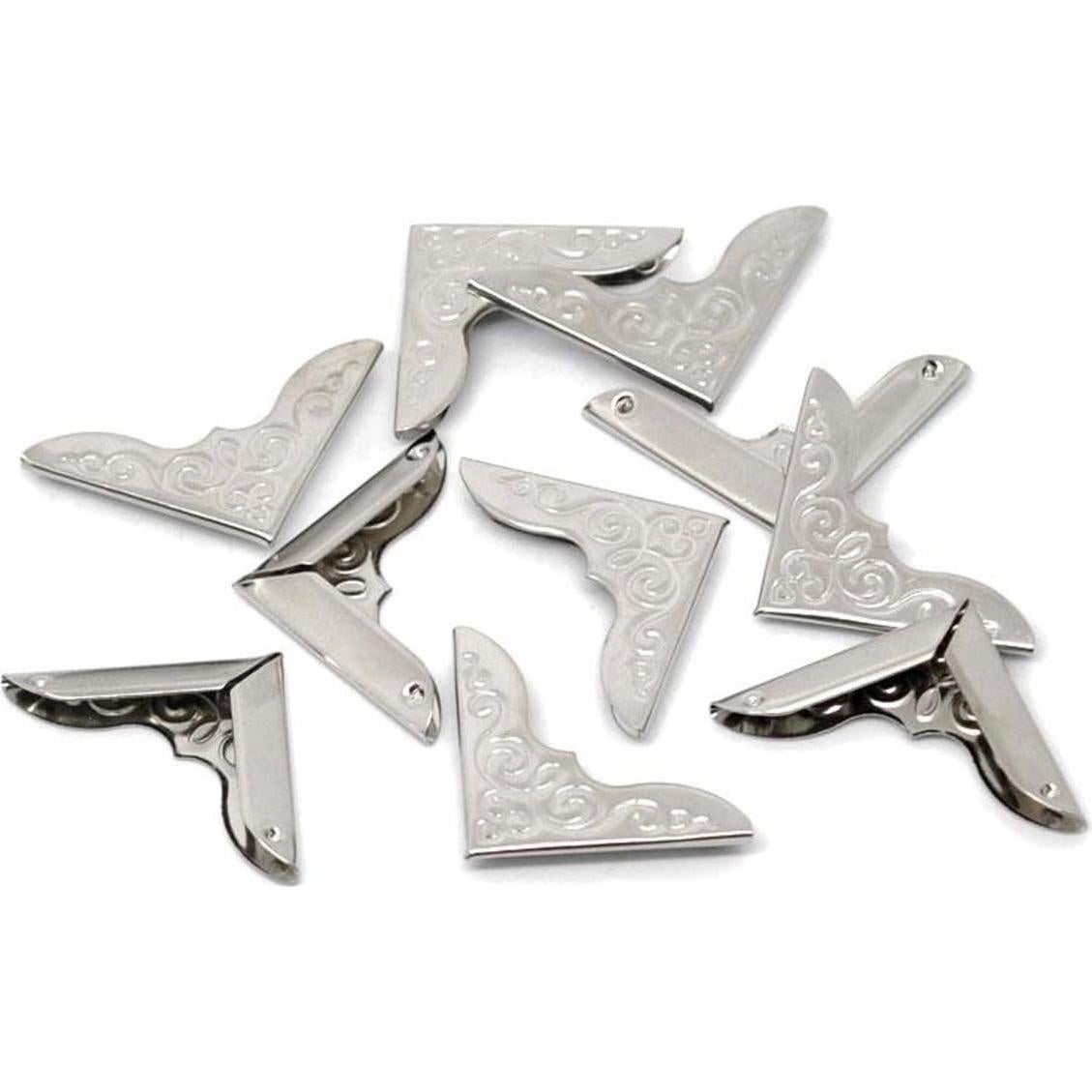 100 Protectores de Esquinas Housweety Plateados 32x23mm