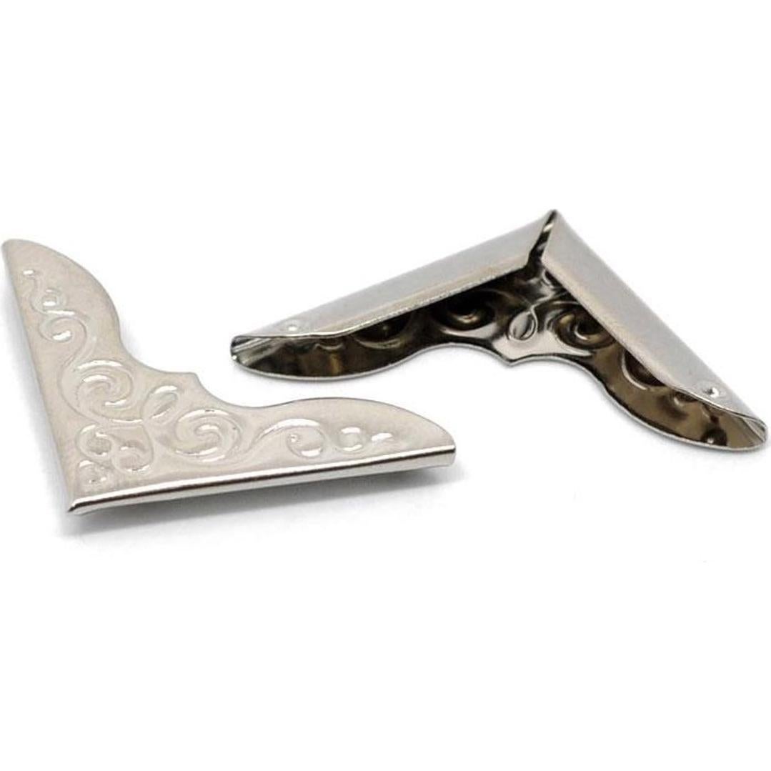 100 Protectores de Esquinas Housweety Plateados 32x23mm