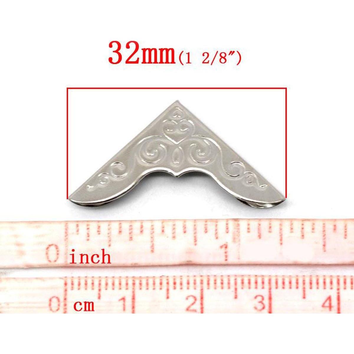 100 Protectores de Esquinas Housweety Plateados 32x23mm