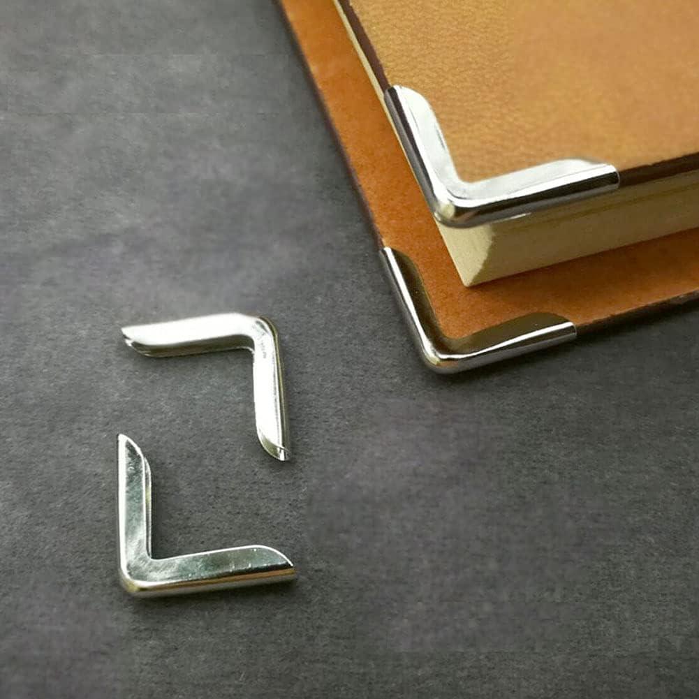 100 Protectores de Esquinas de Metal Luzen para Libros