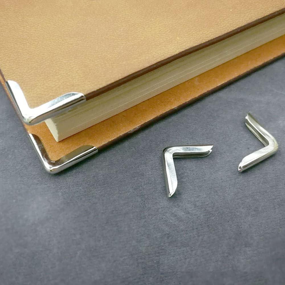 100 Protectores de Esquinas de Metal Luzen para Libros