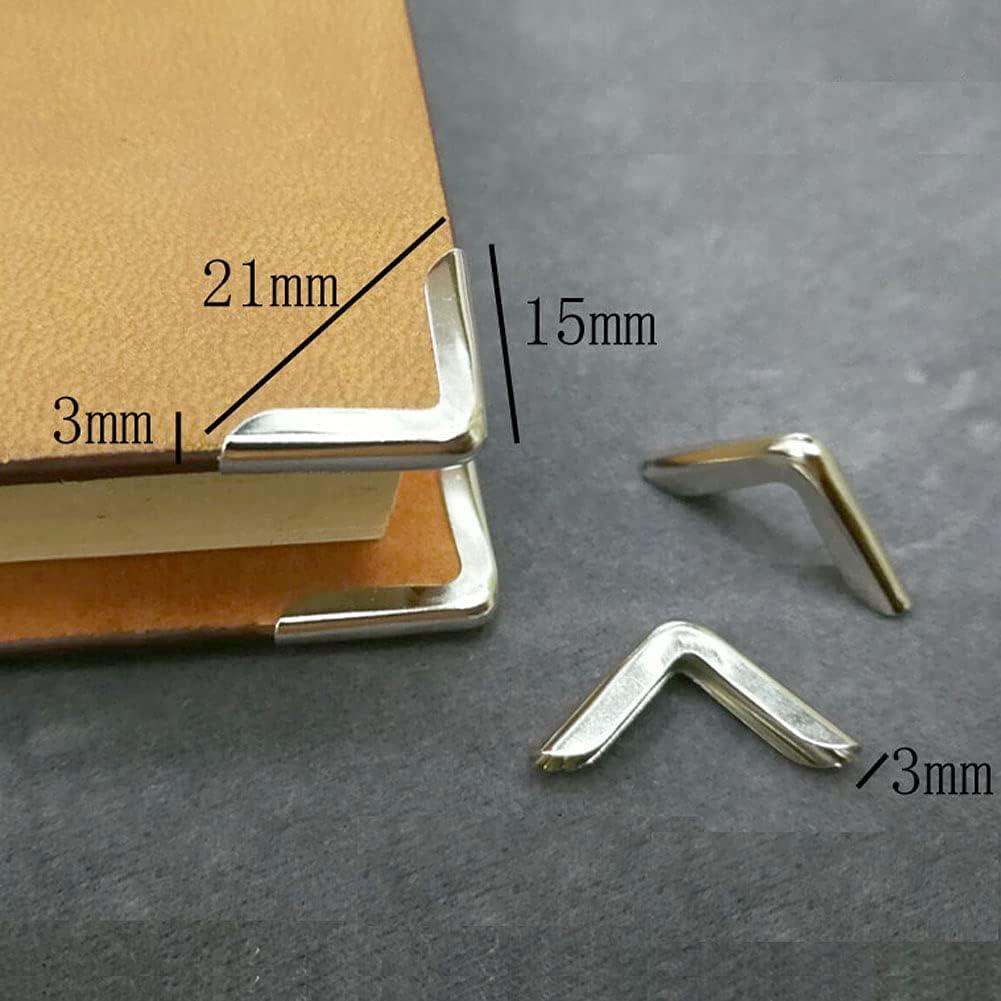 100 Protectores de Esquinas de Metal Luzen para Libros