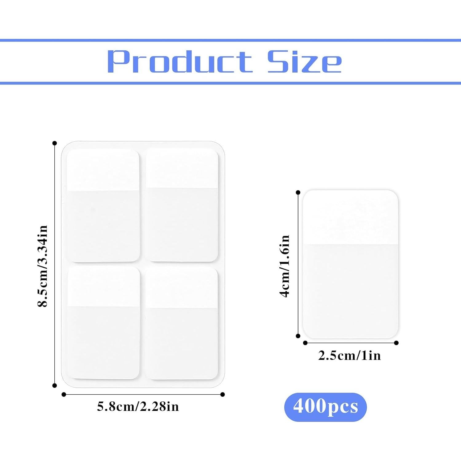 400 Etiquetas Adhesivas Reposicionables KALIONE 4.06x2.54 cm Blancas