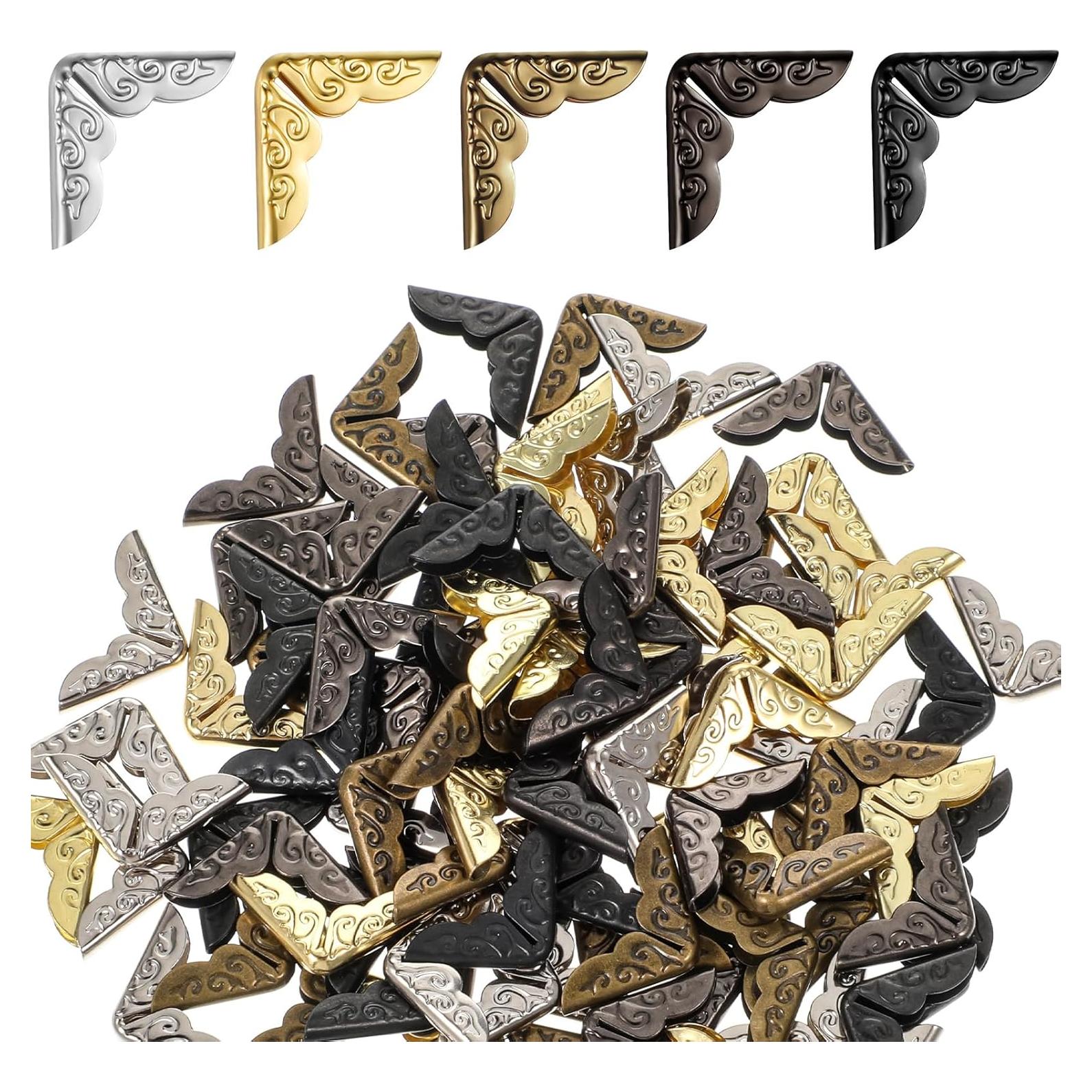 Protector de Esquinas de Metal ZEYIYER 100 Pcs - Dorado, Plateado, Bronce, Negro