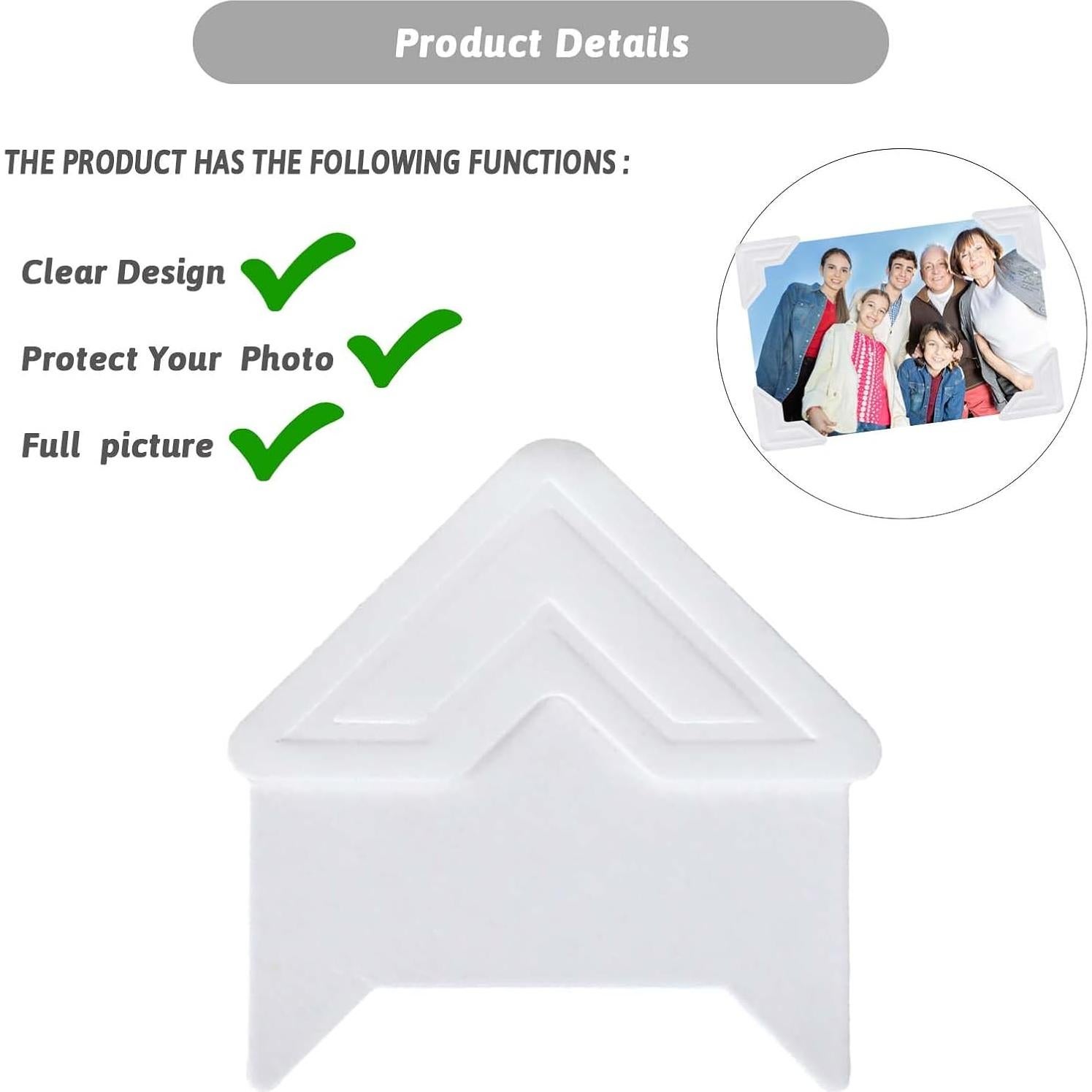 240 Esquinas de Fotos Autoadhesivas Abeillo - 10 Hojas Blancas