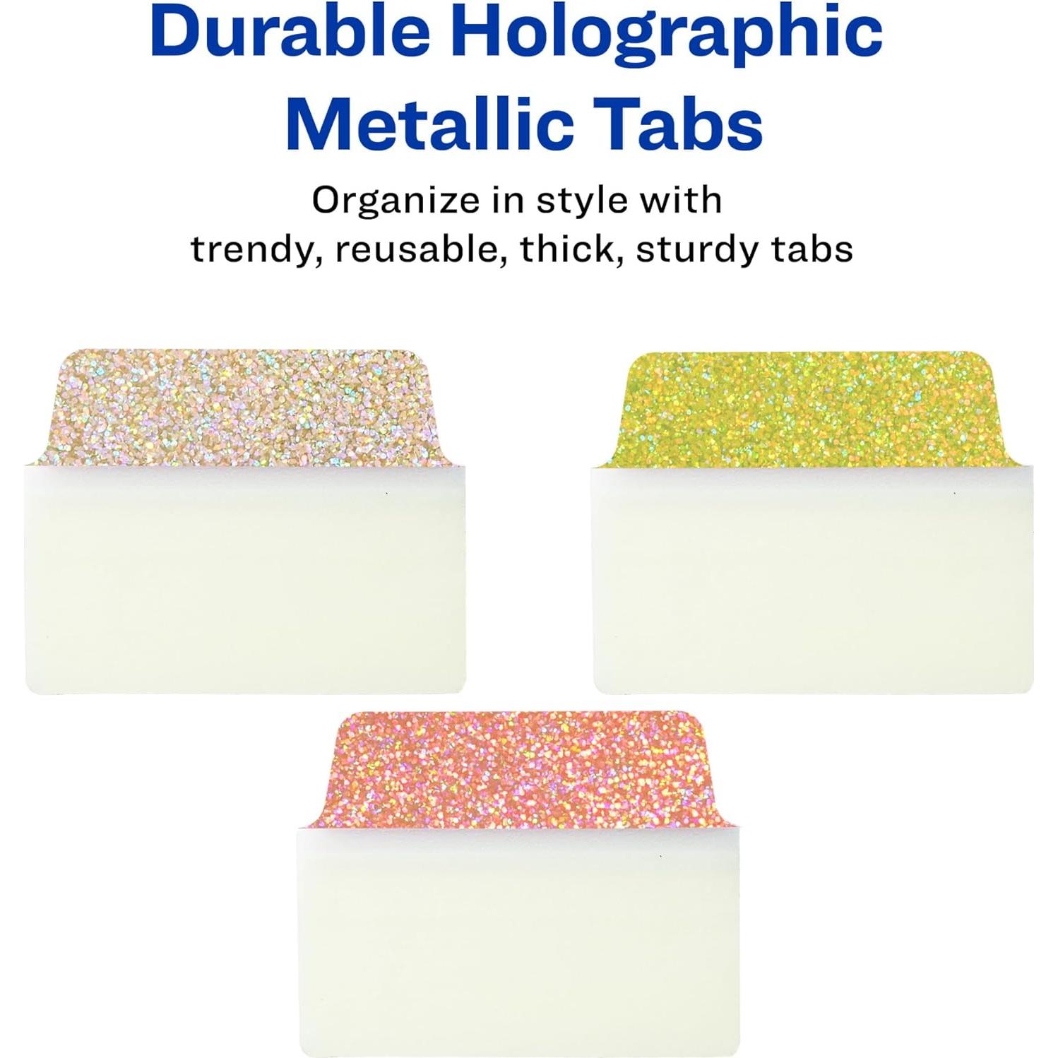 Pestañas Reposicionables Avery Luxe 18 Unidades Holográficas