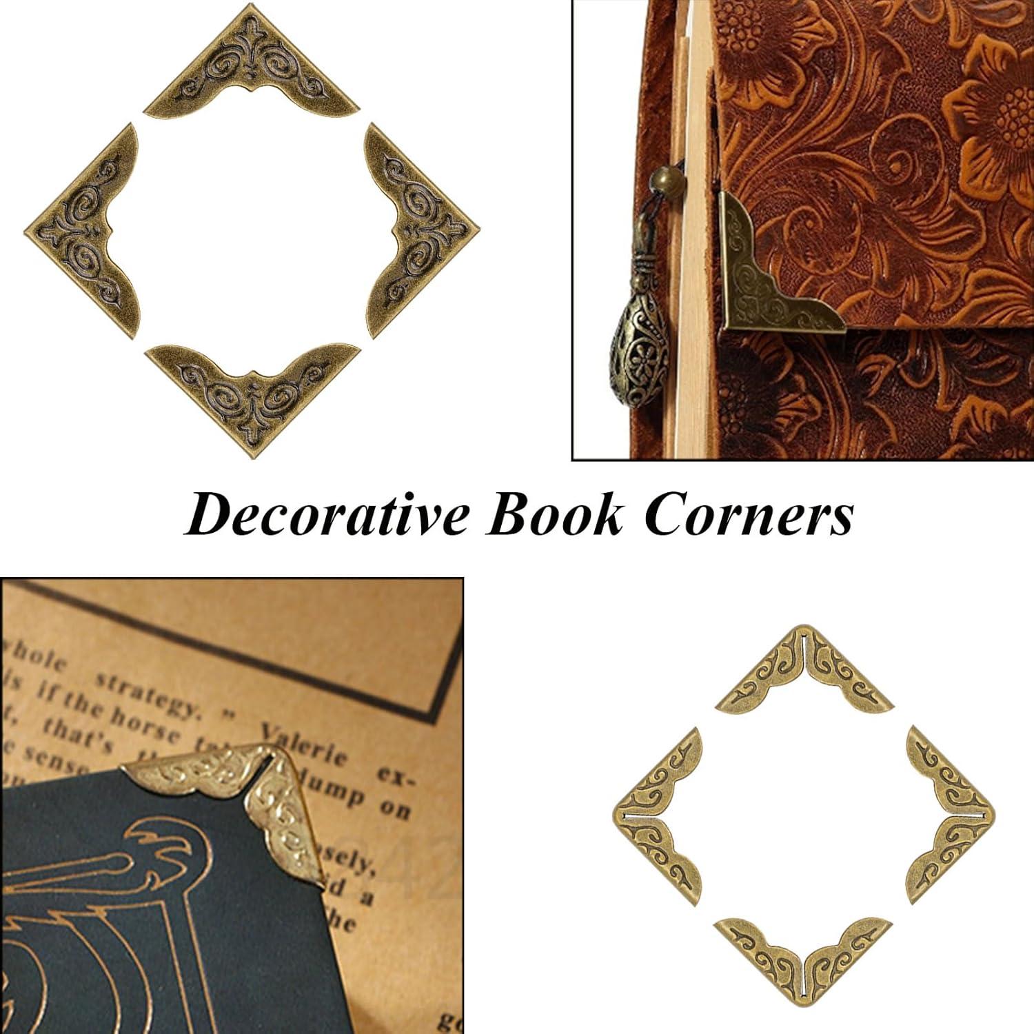 60 Protectores de Esquina de Metal Vintage para Libros y Scrapbooking