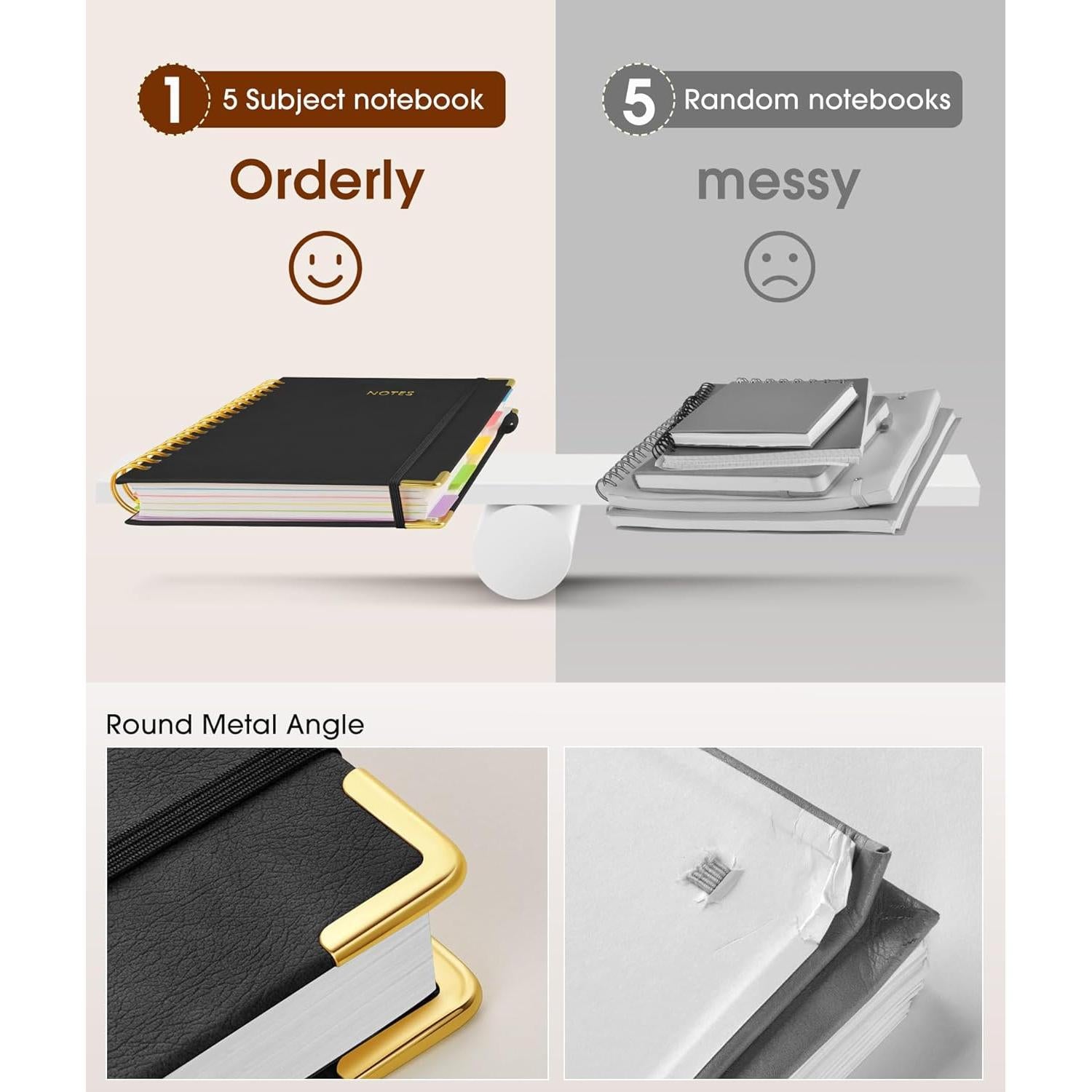 Cuaderno de espiral tapa dura Dilitego 300 páginas negro