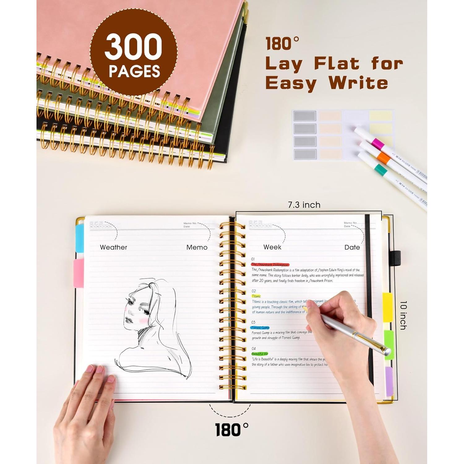 Cuaderno de espiral tapa dura Dilitego 300 páginas negro