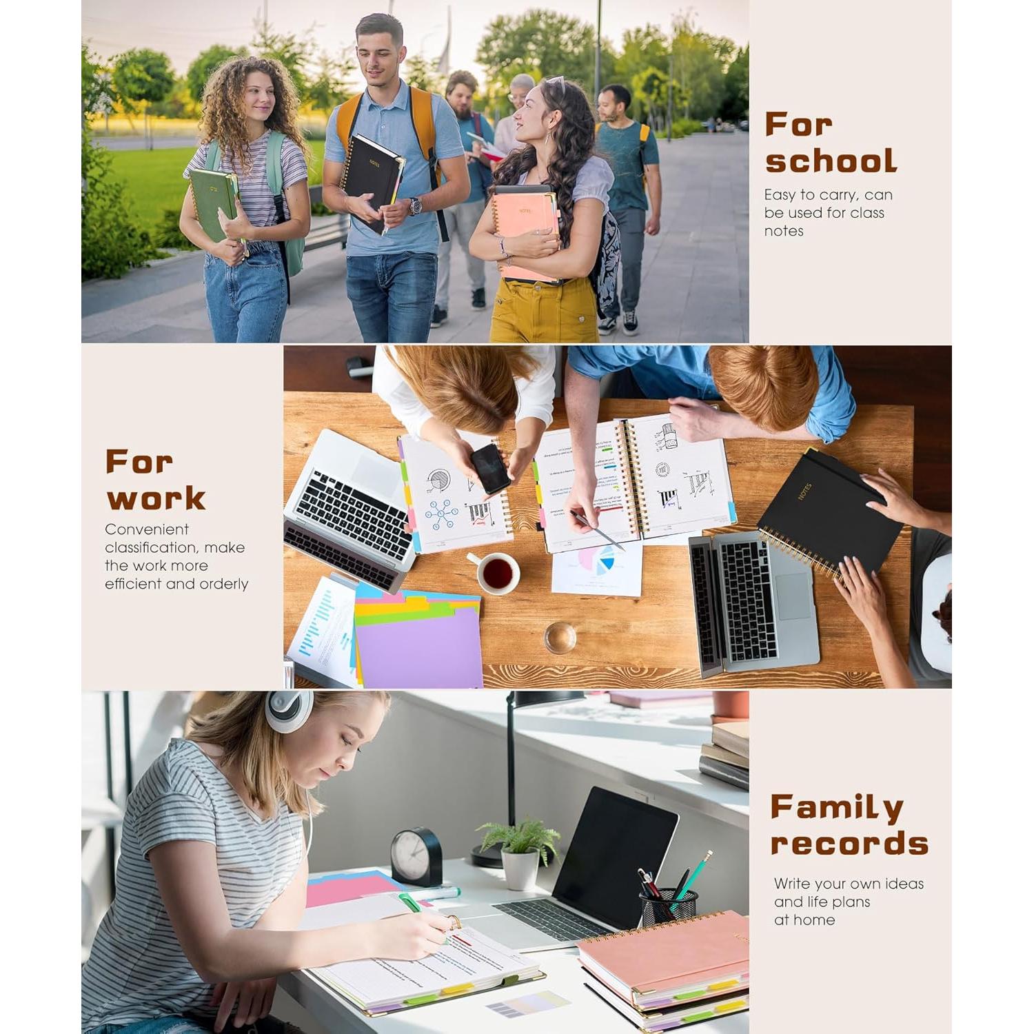 Cuaderno de espiral tapa dura Dilitego 300 páginas negro