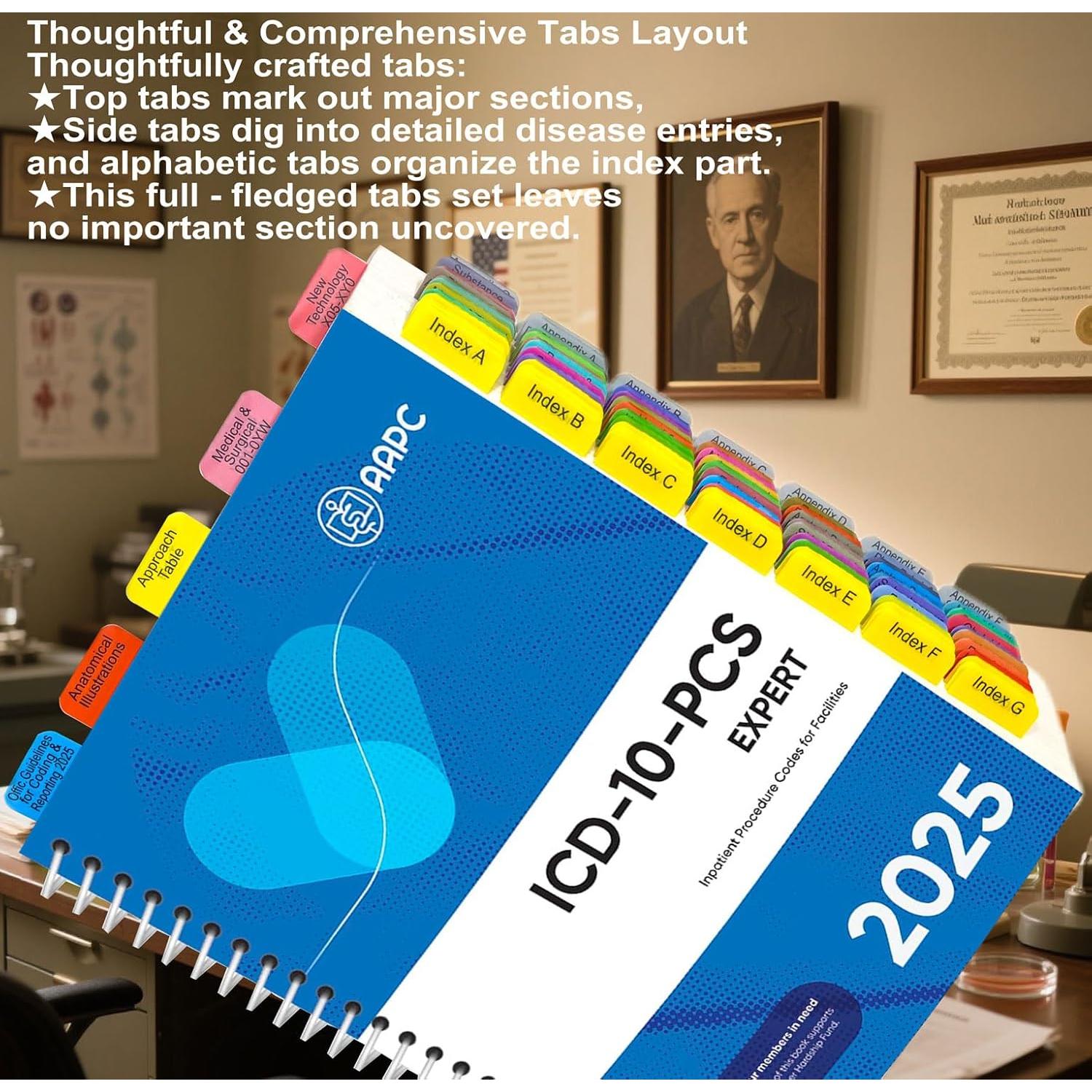 Pestañas Índice TINGYI para ICD-10-PCS 2025 - 84 Pestañas PVC