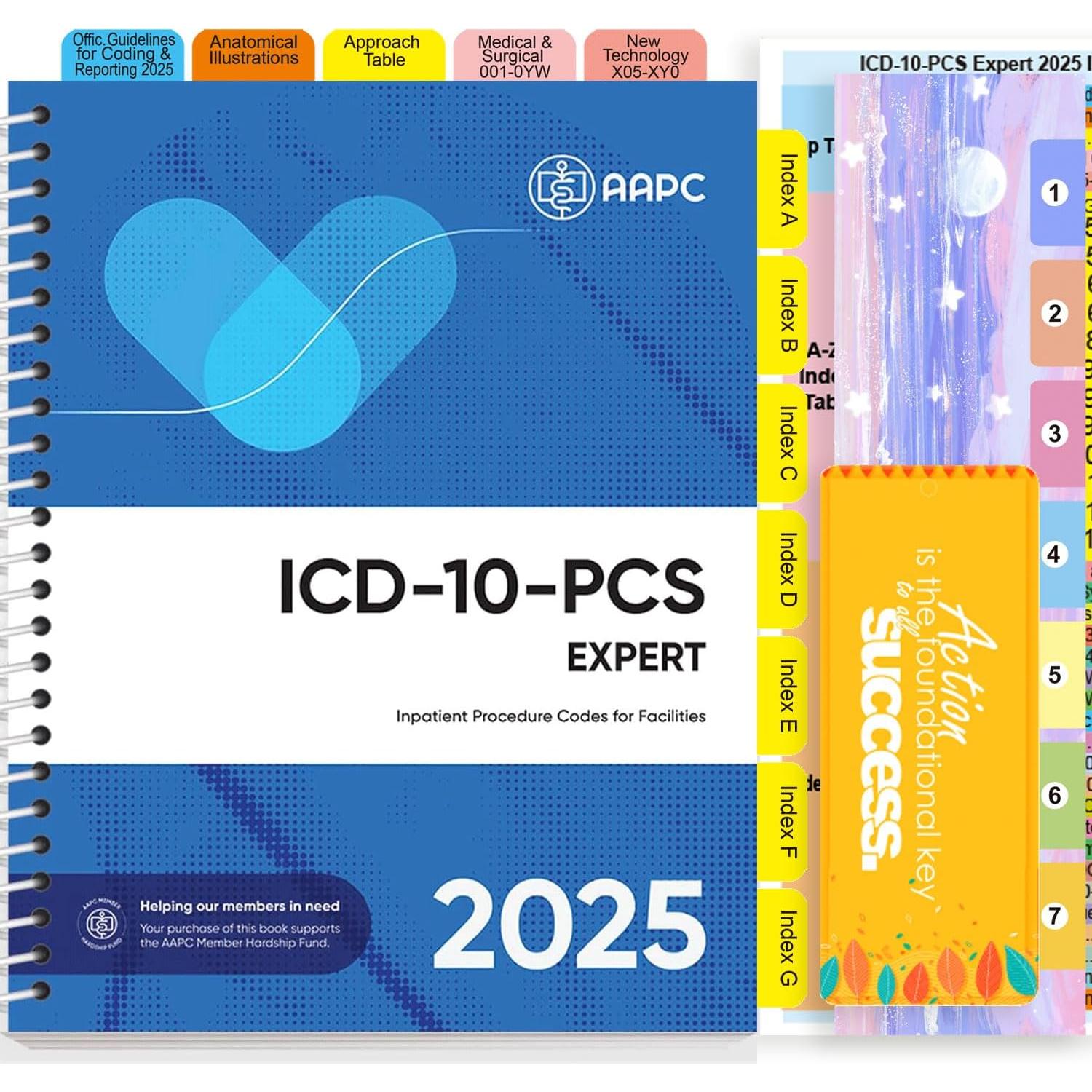 Pestañas Índice TINGYI para ICD-10-PCS 2025 - 84 Pestañas PVC