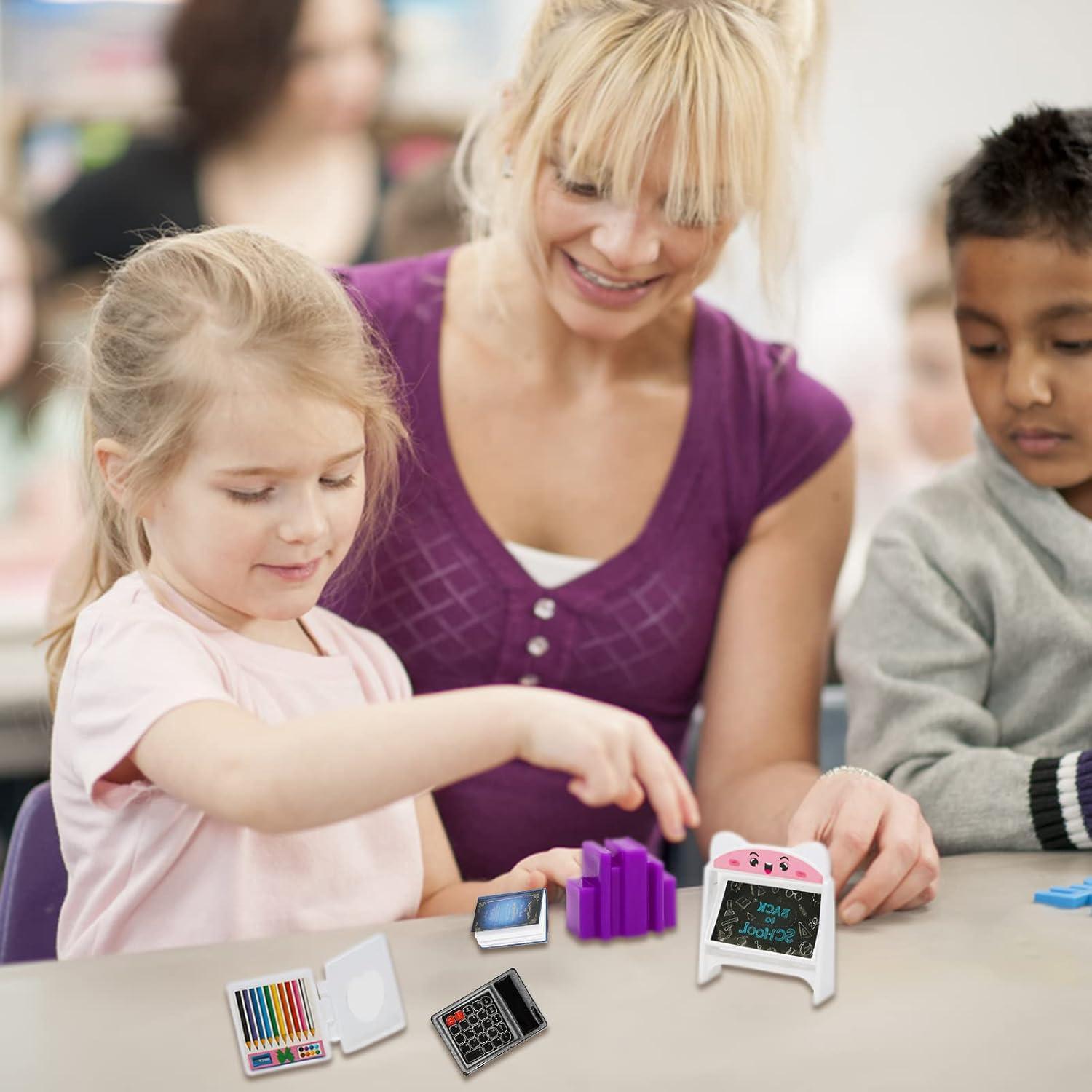 SOTOGO 46 Piezas Accesorios Escuela Casa Muñecas Miniatura