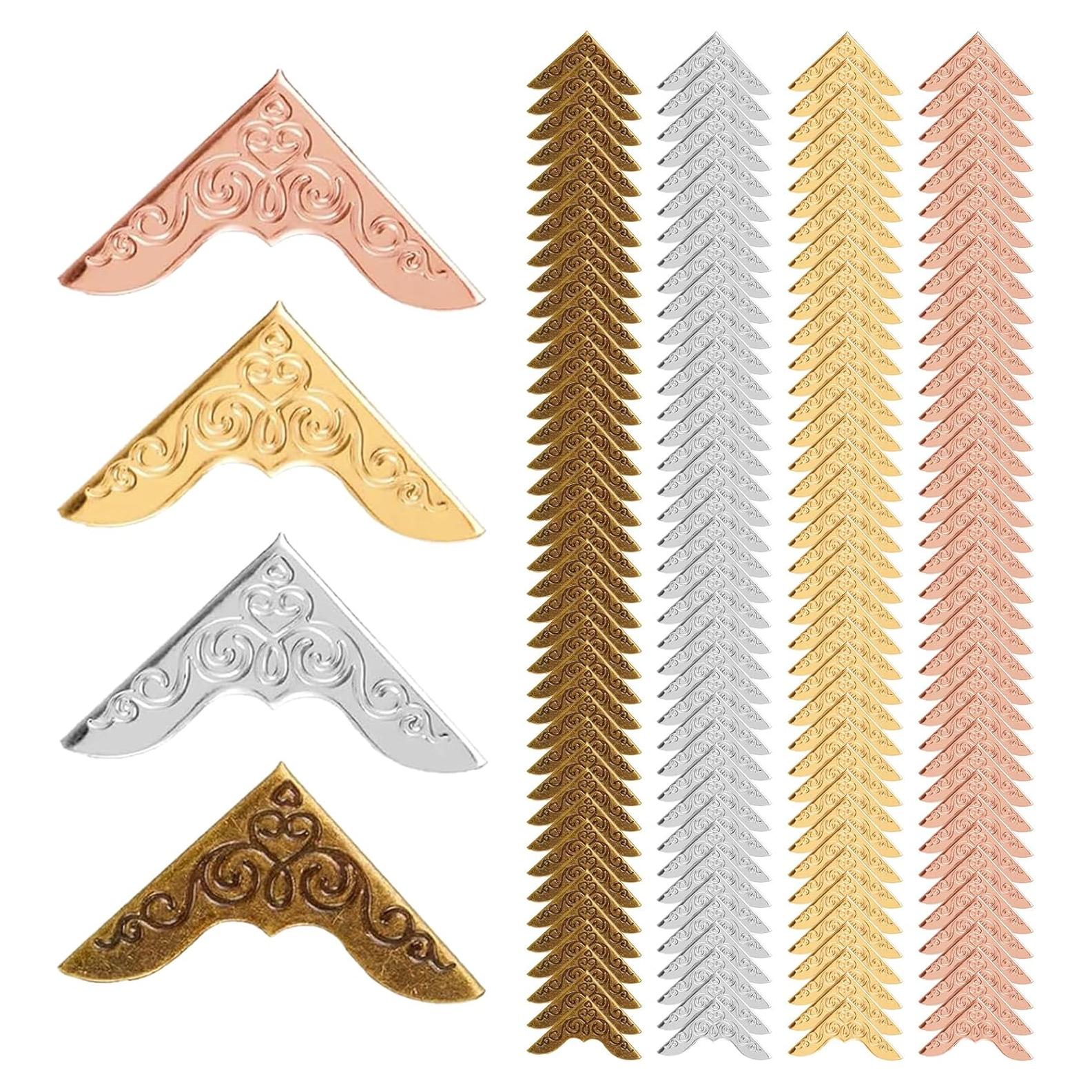 160 Protectores de Esquinas de Libros Metal Genérico 4 Colores