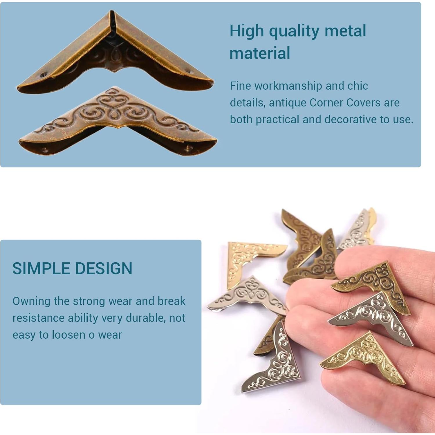 160 Protectores de Esquinas de Libros Metal Genérico 4 Colores