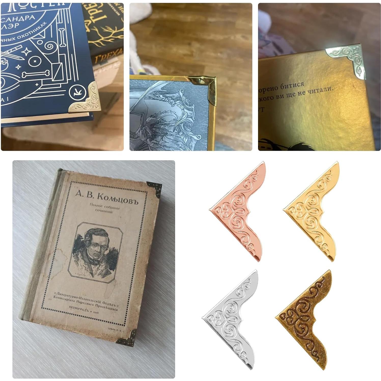 160 Protectores de Esquinas de Libros Metal Genérico 4 Colores