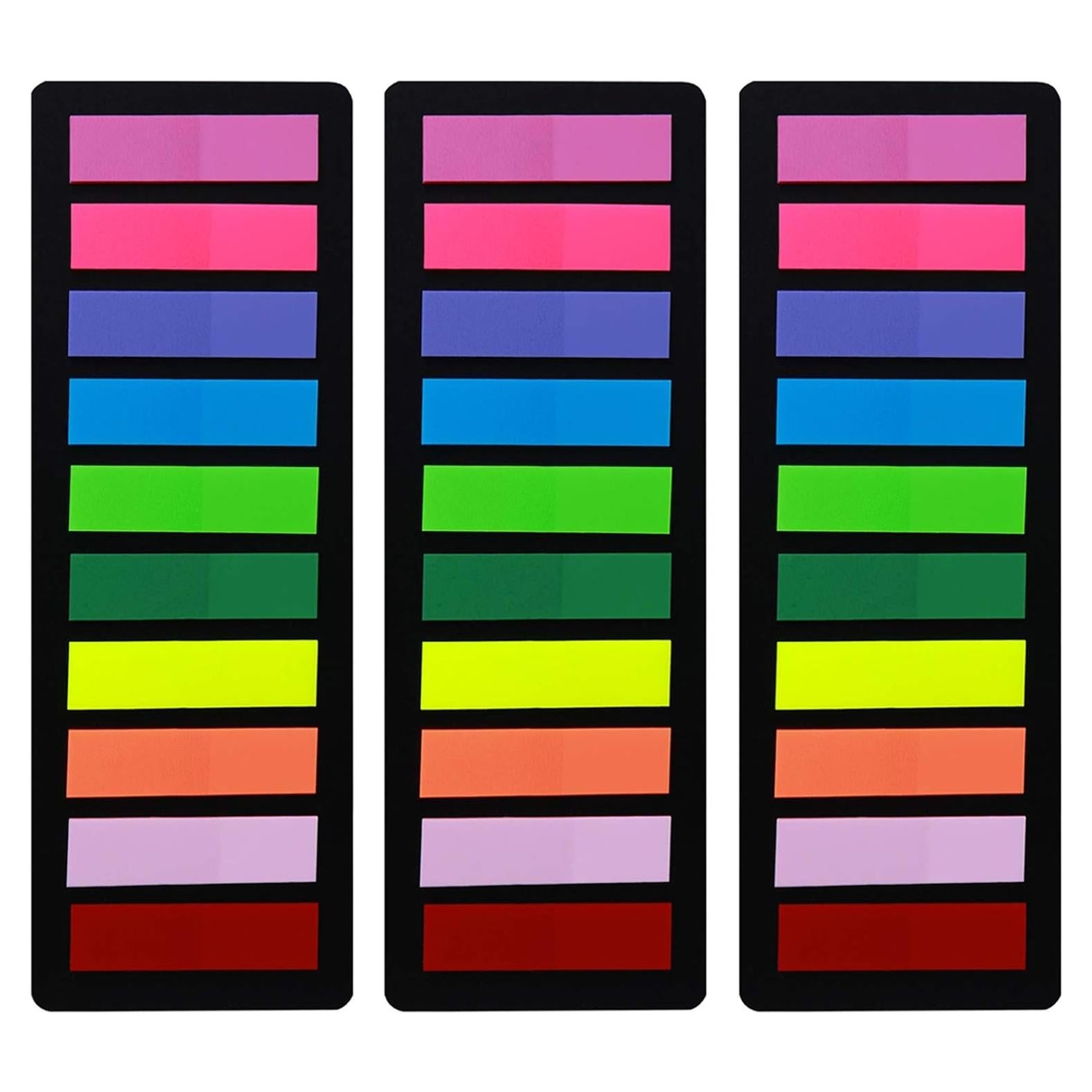 Pestañas Adhesivas KICNIC 750 Piezas 1.19x4.5cm Colores Neón